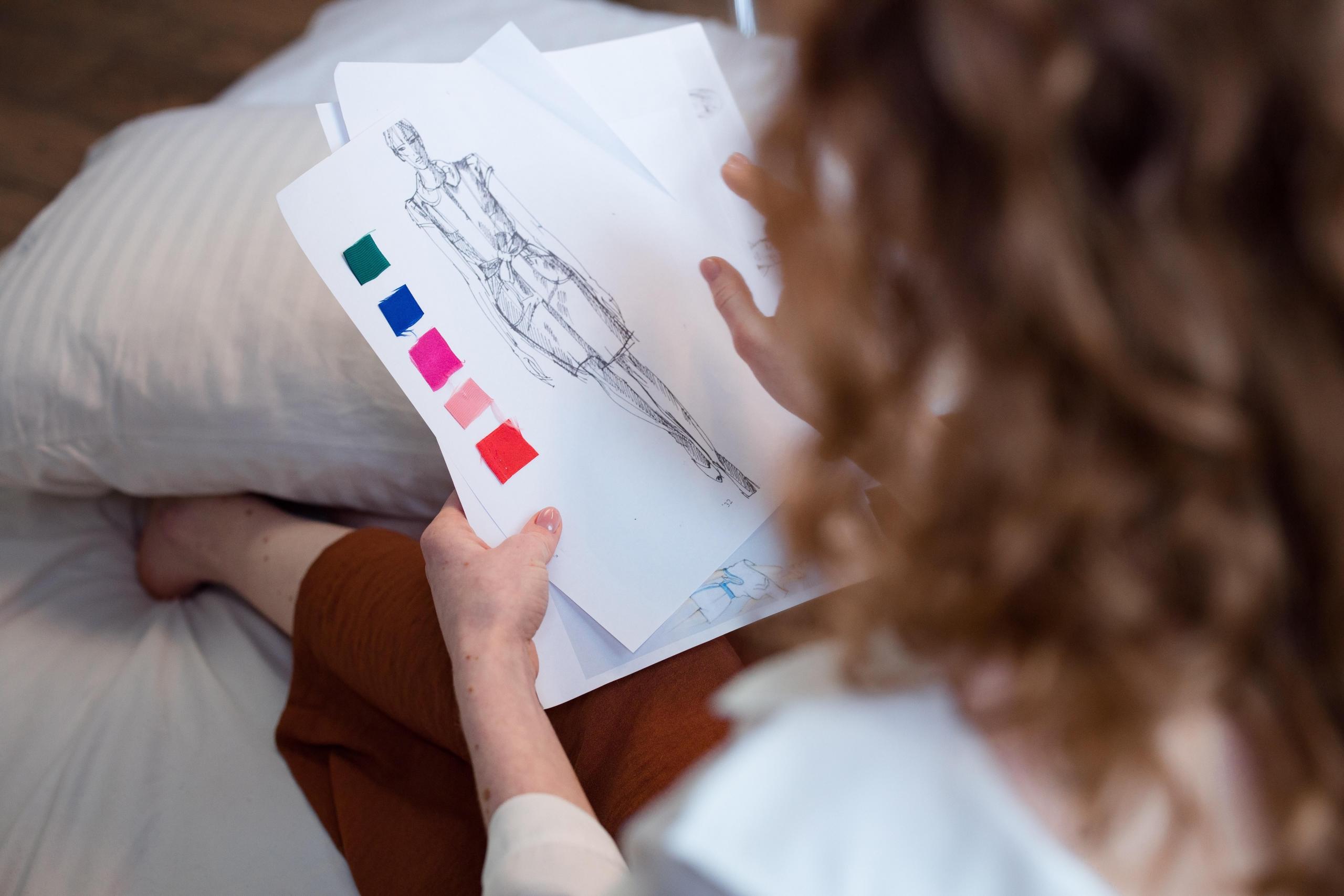 woman sketching fashion