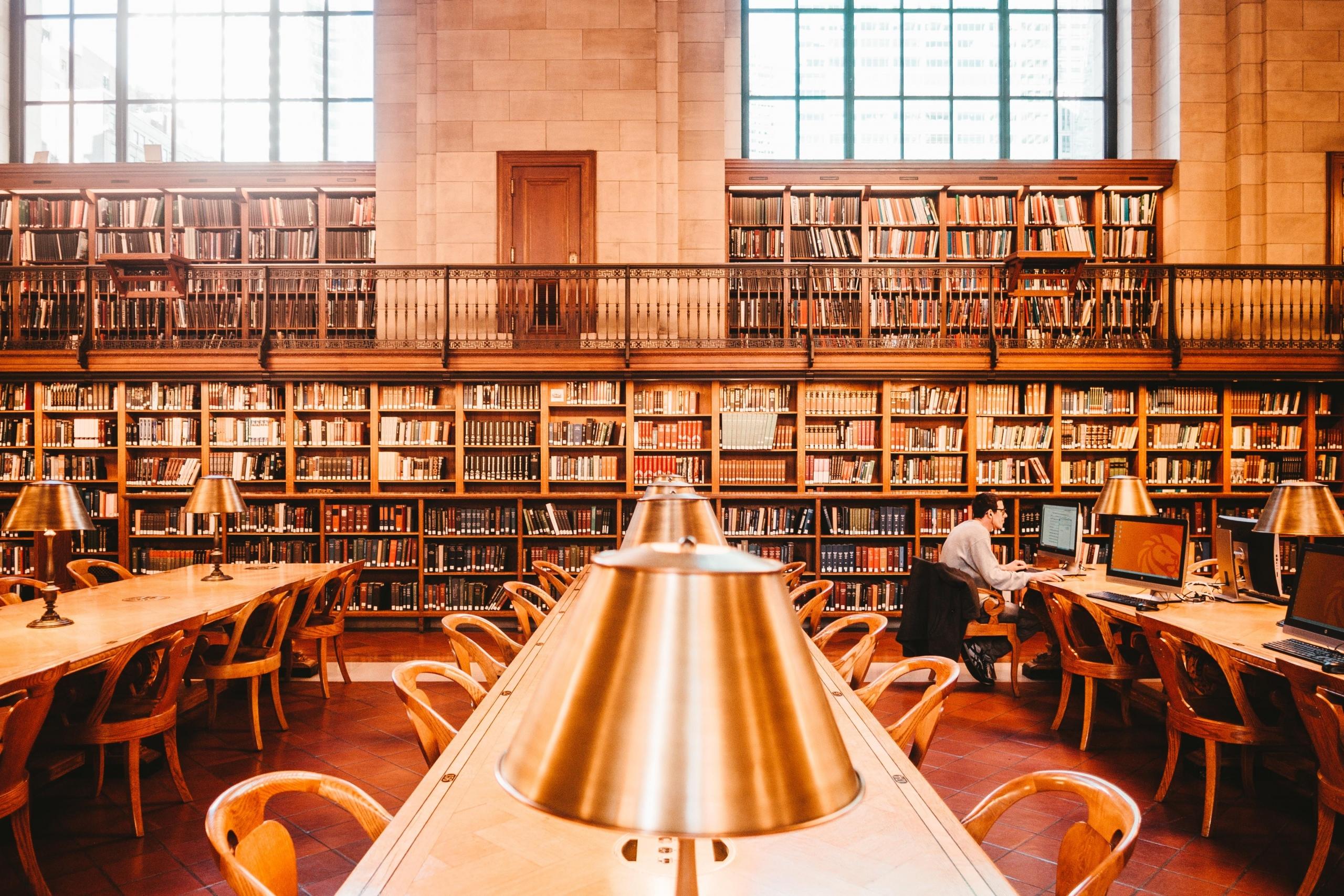 study area in library