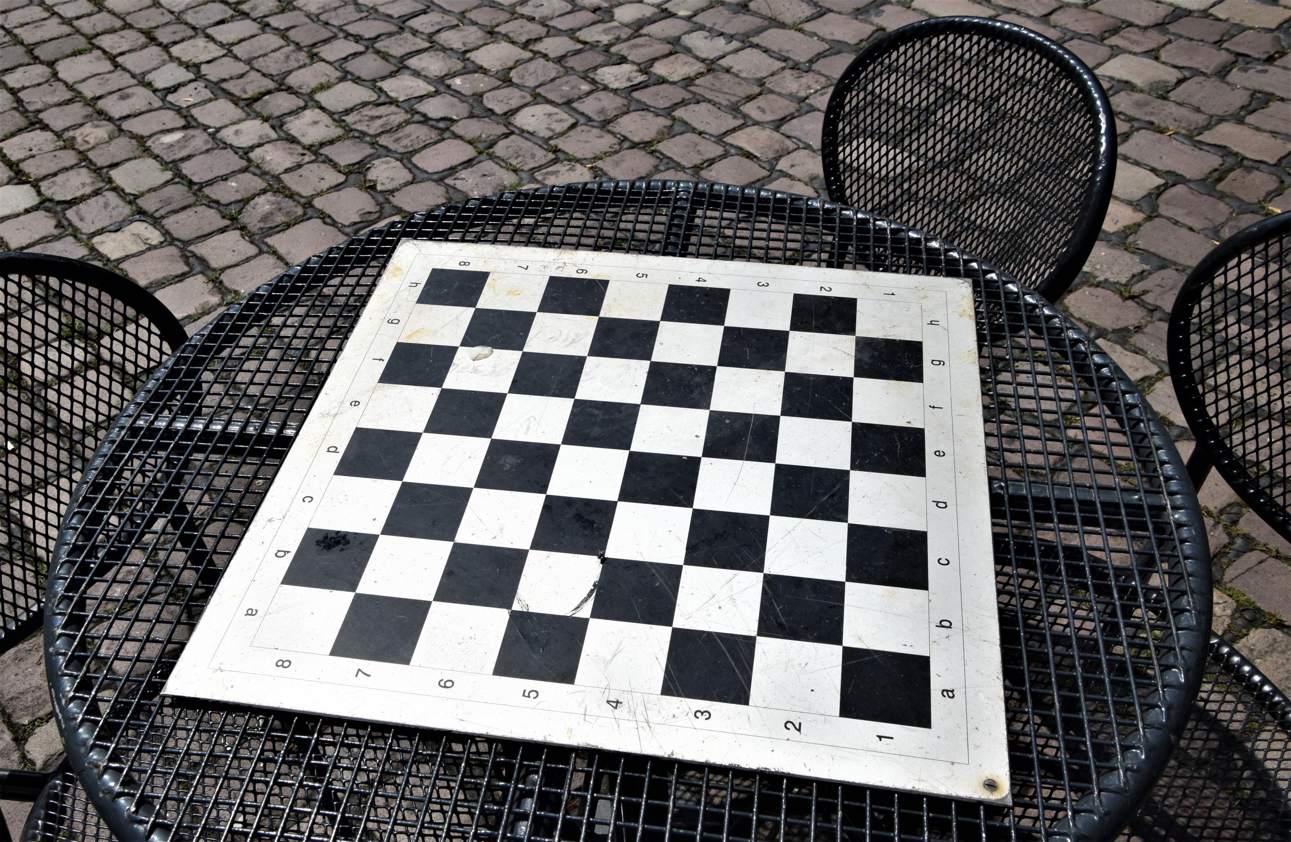 black and white chessboard