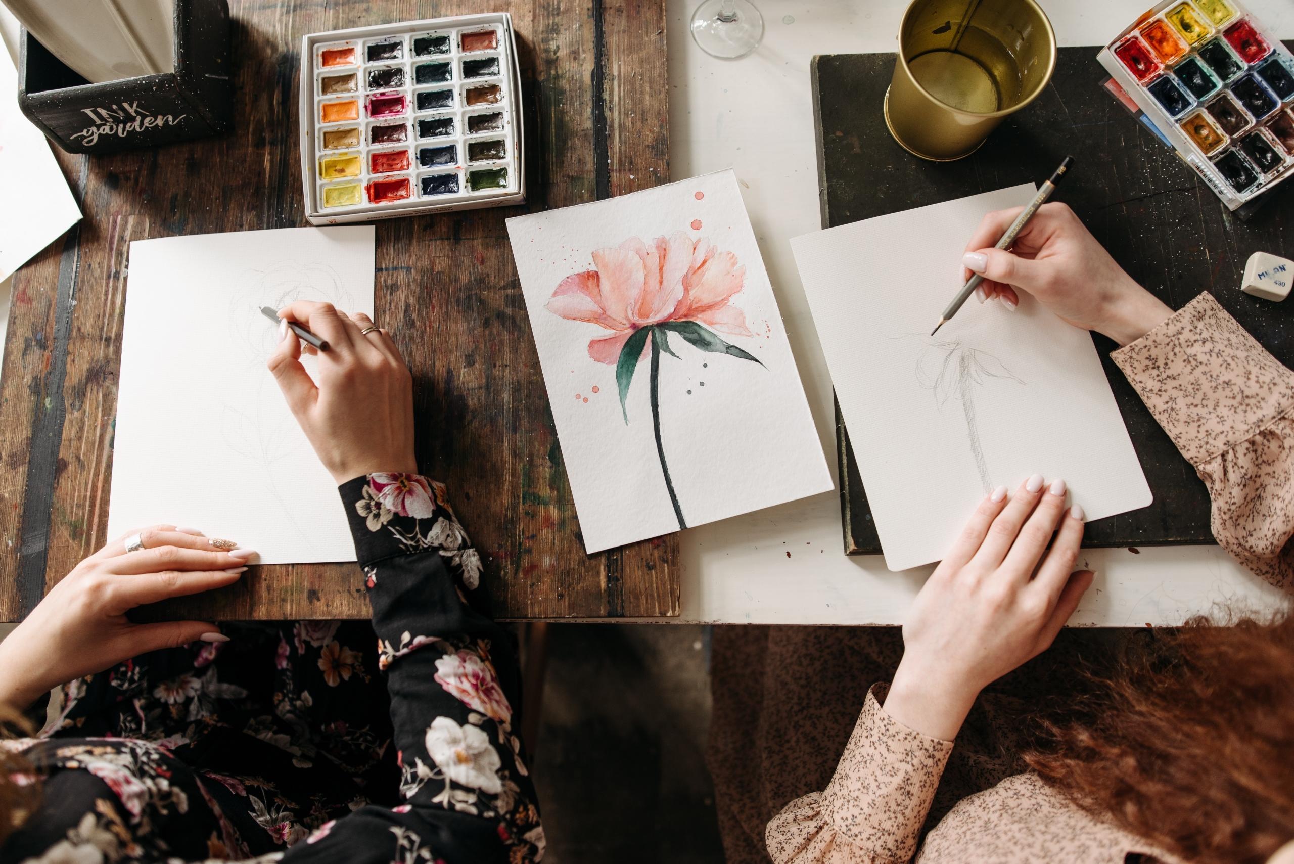 watercolour flower paintings