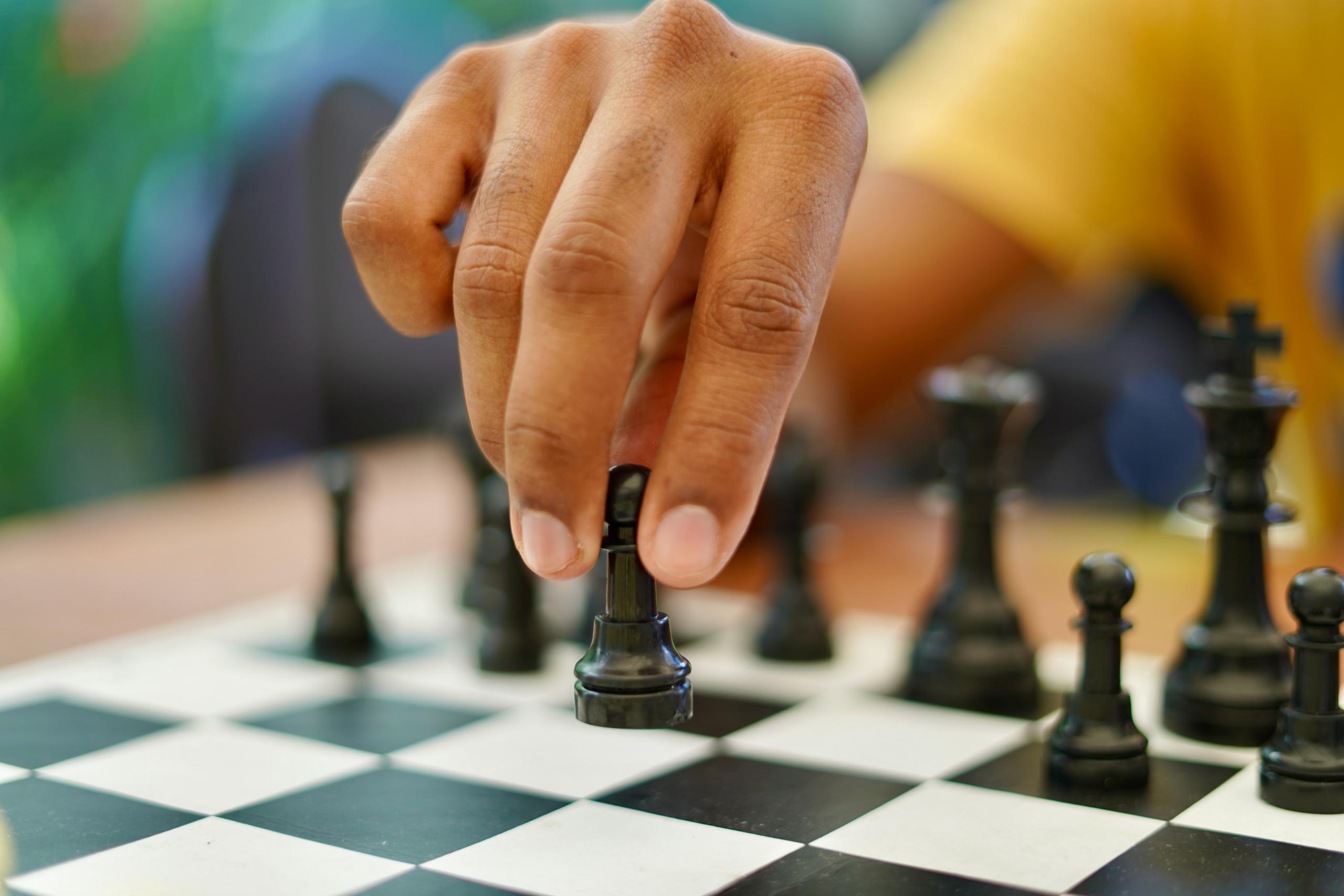 person playing chess
