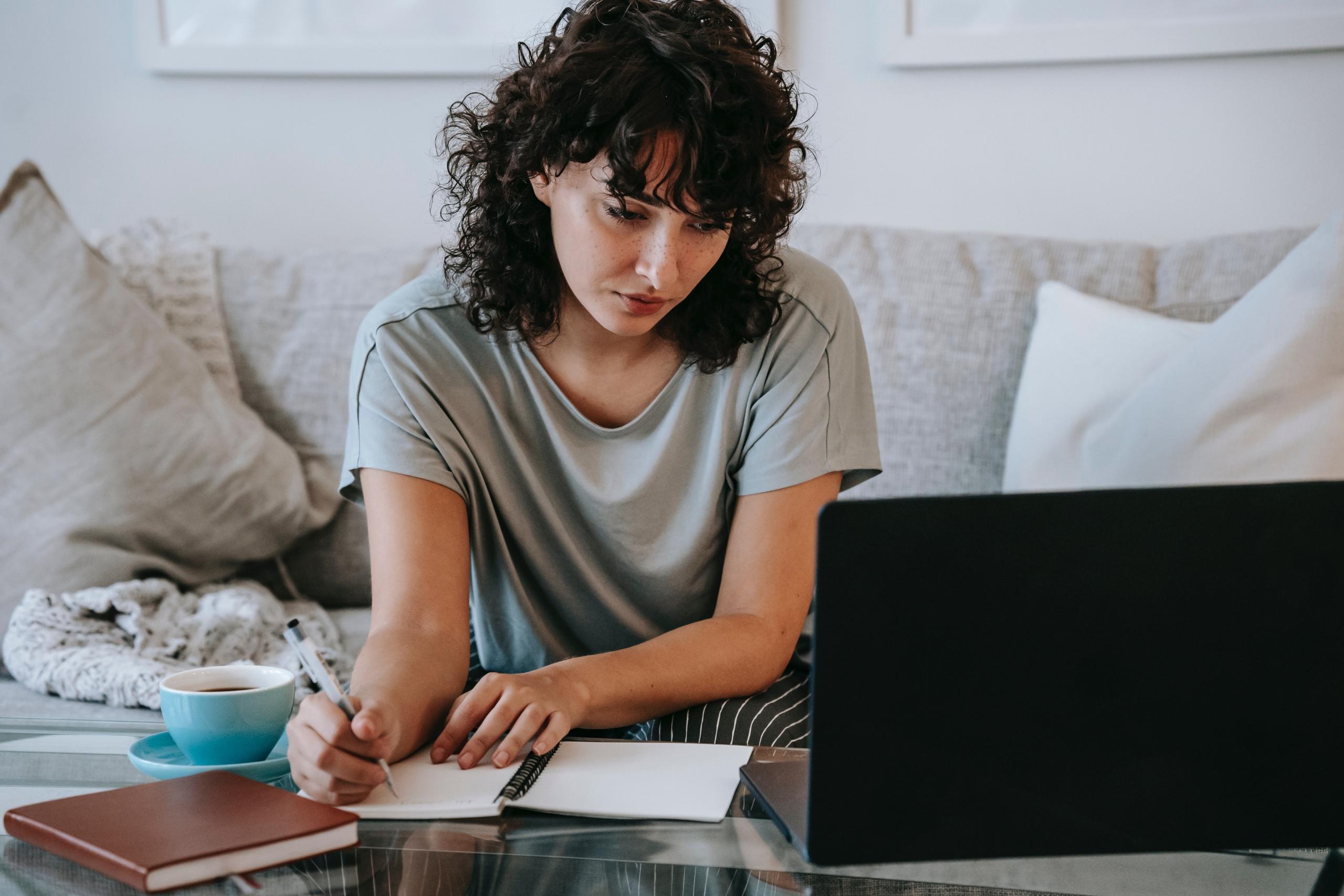 girl taking lesson on computer