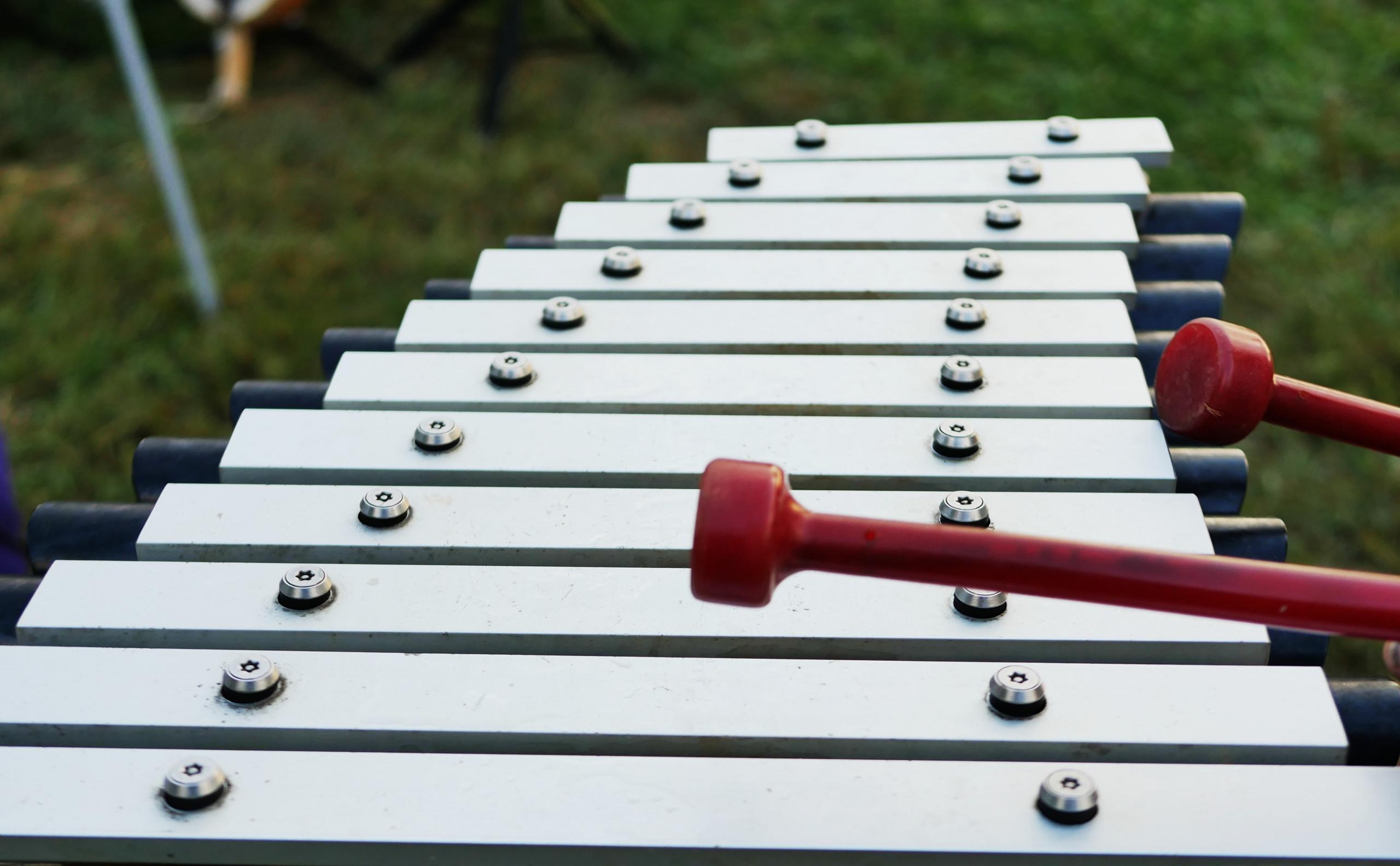 large xylophone with red mallets