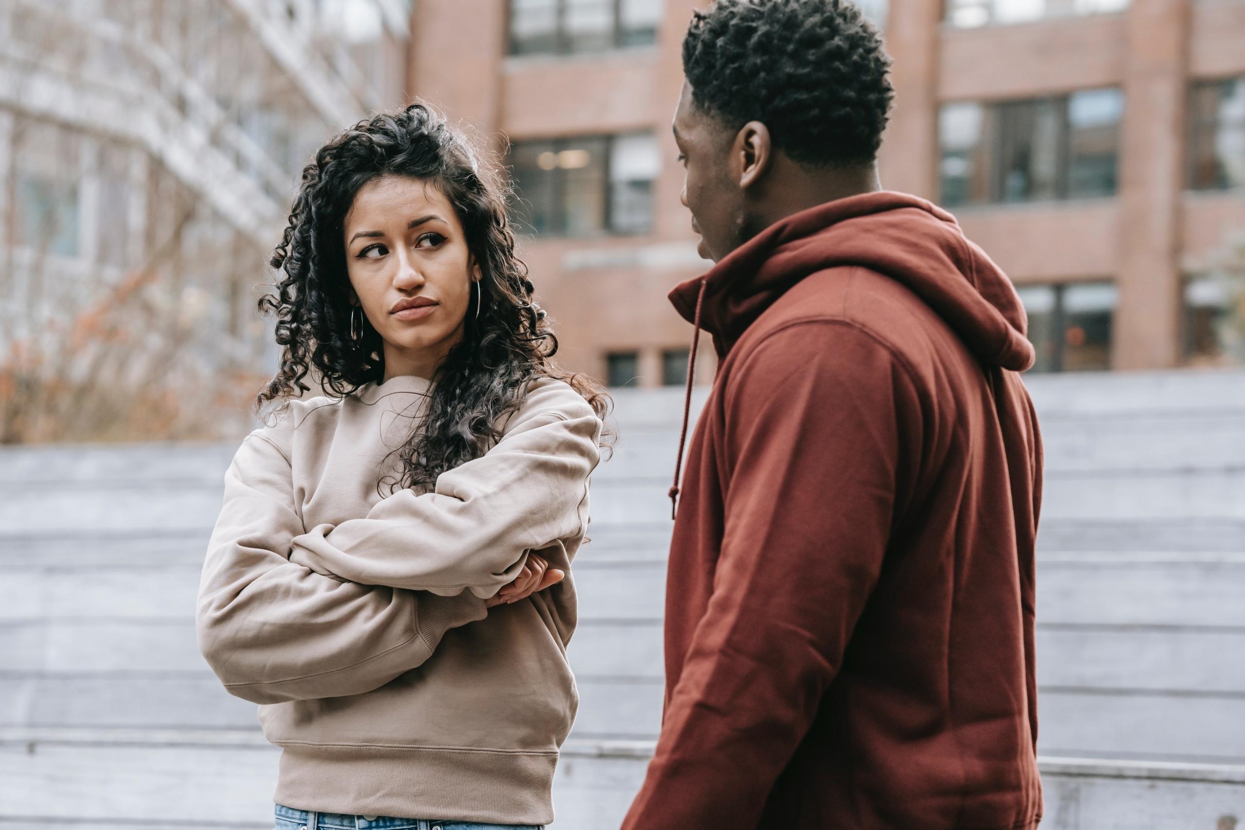 woman and man having a disagreement