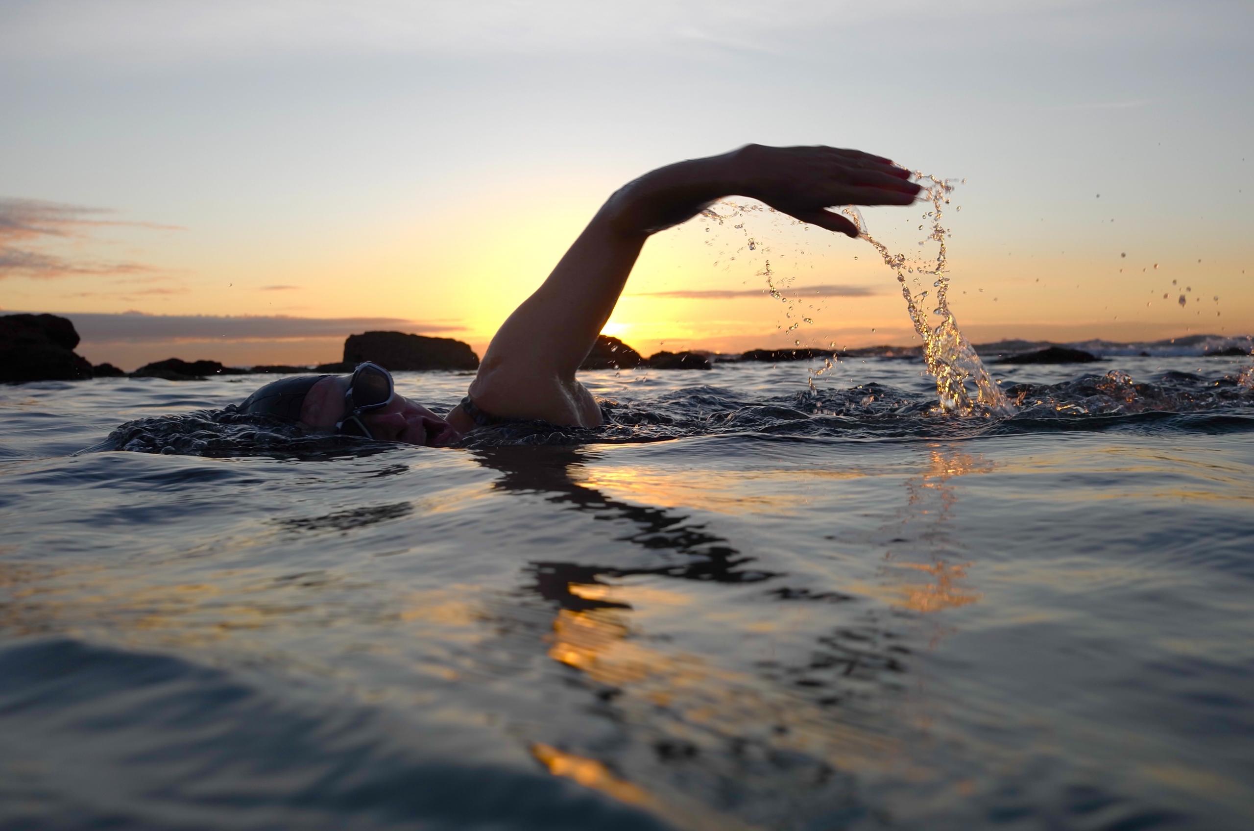 Swimming as a way to relieve your stress.