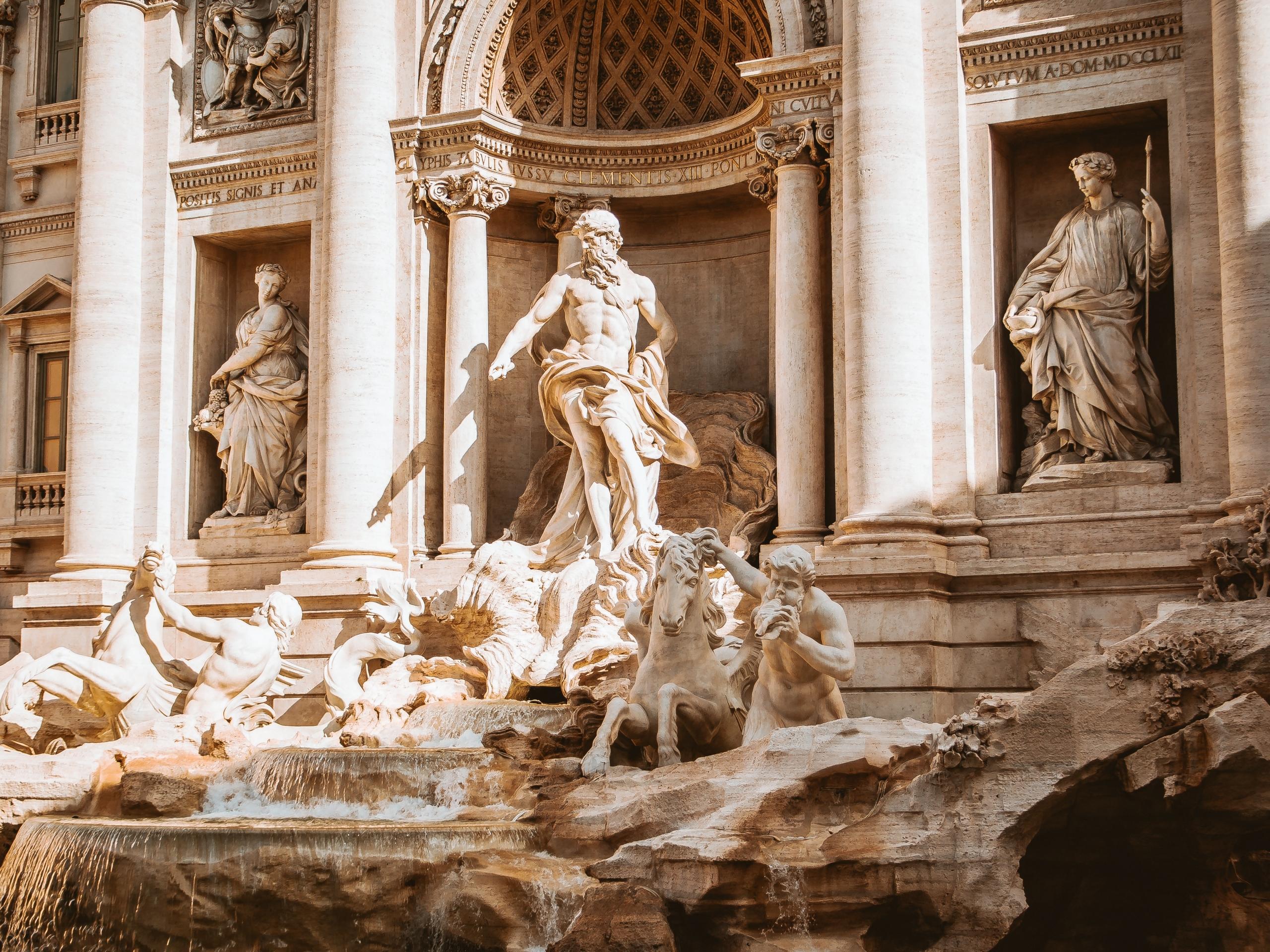 Baroque sculptures in Rome Italy
