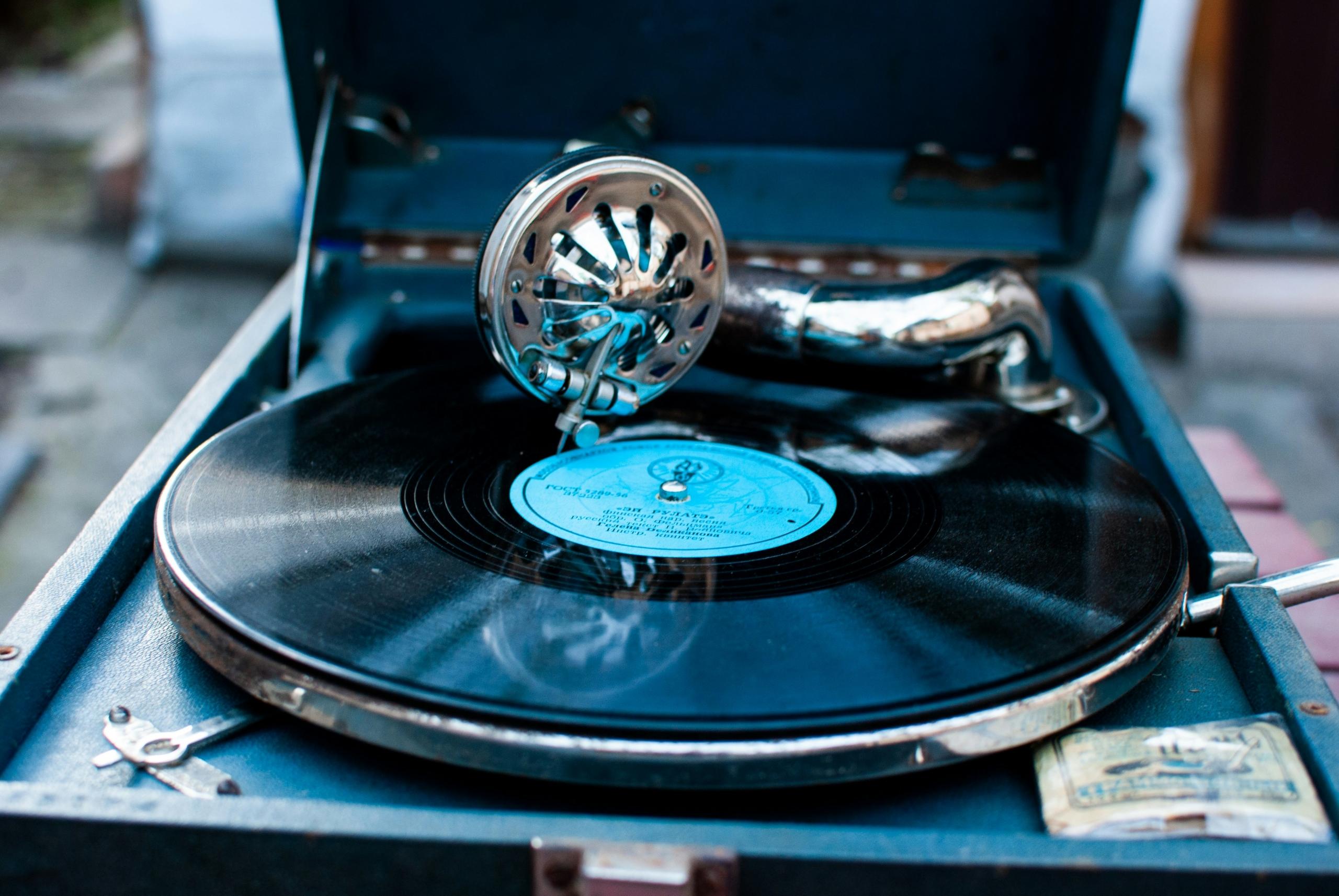record player with vinyl