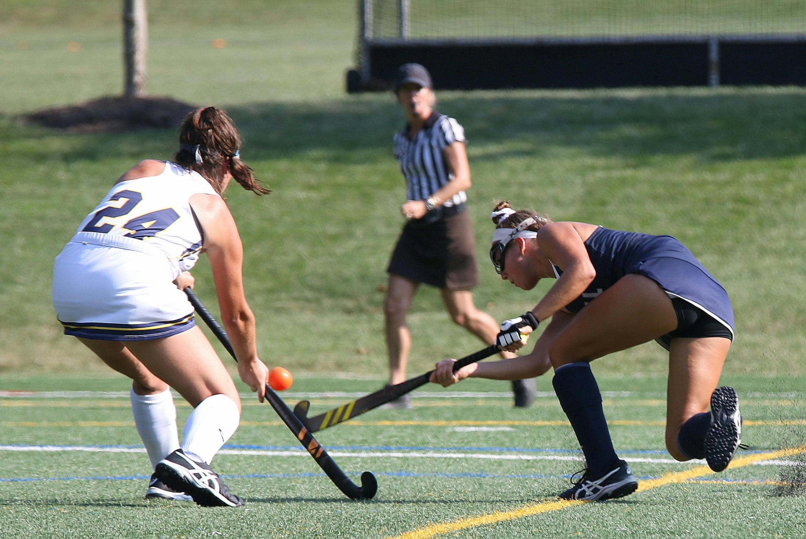 outdoor women's field hockey match