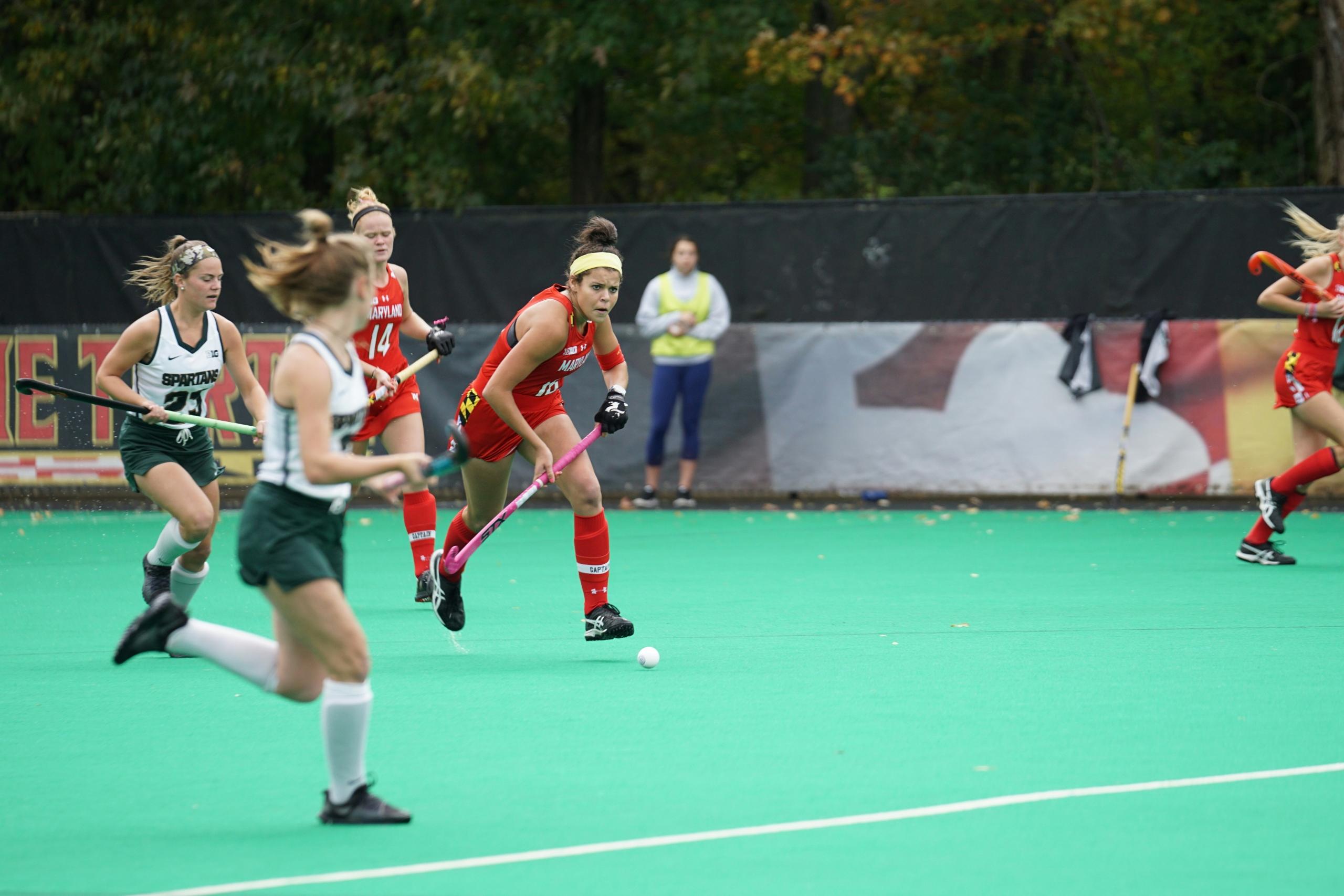 outdoor women's field hockey match
