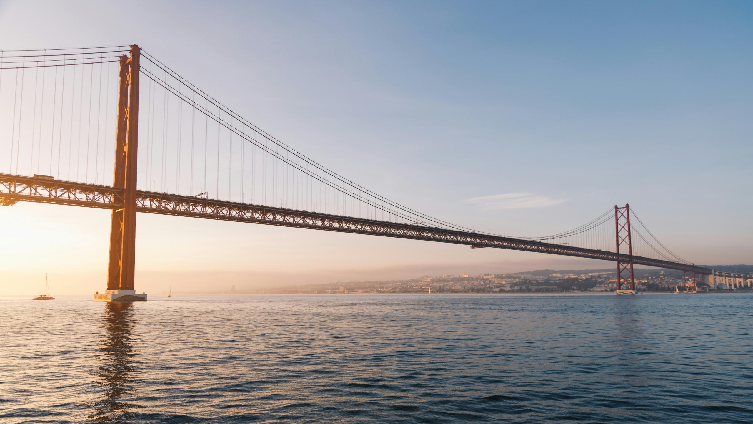 bridge crossing a large river in Europe
