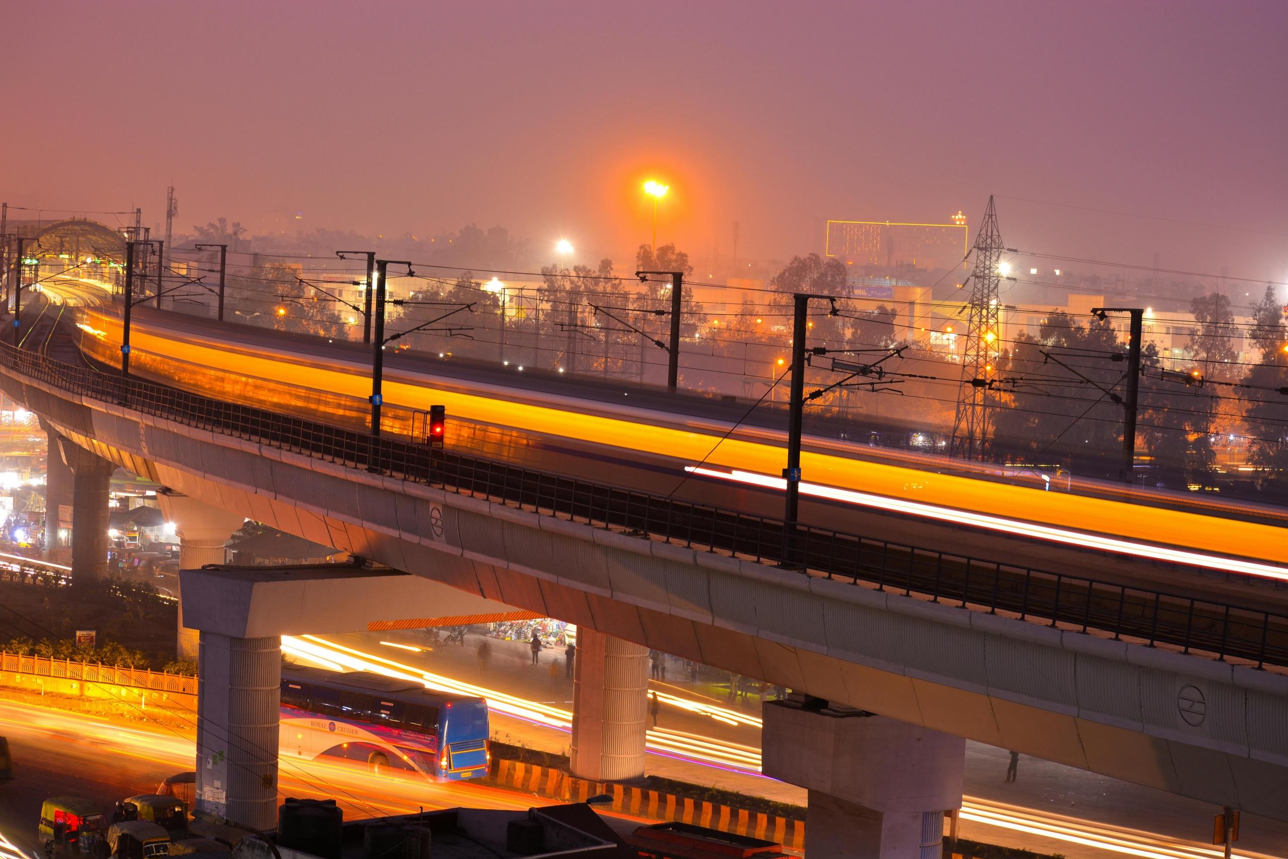 nightscape in a city of india