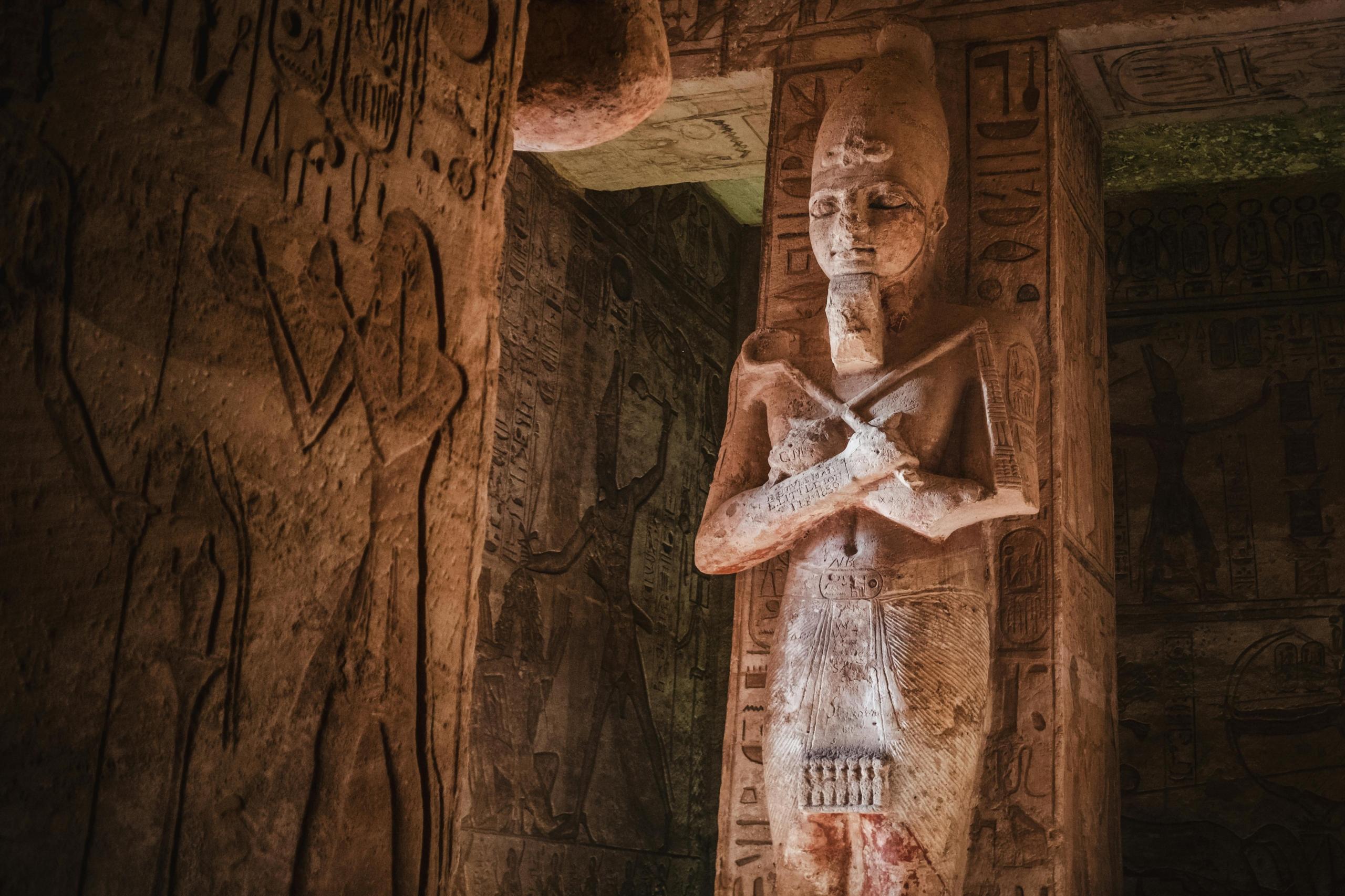 Sculpture and Carvings in Ancient Tomb in Egypt