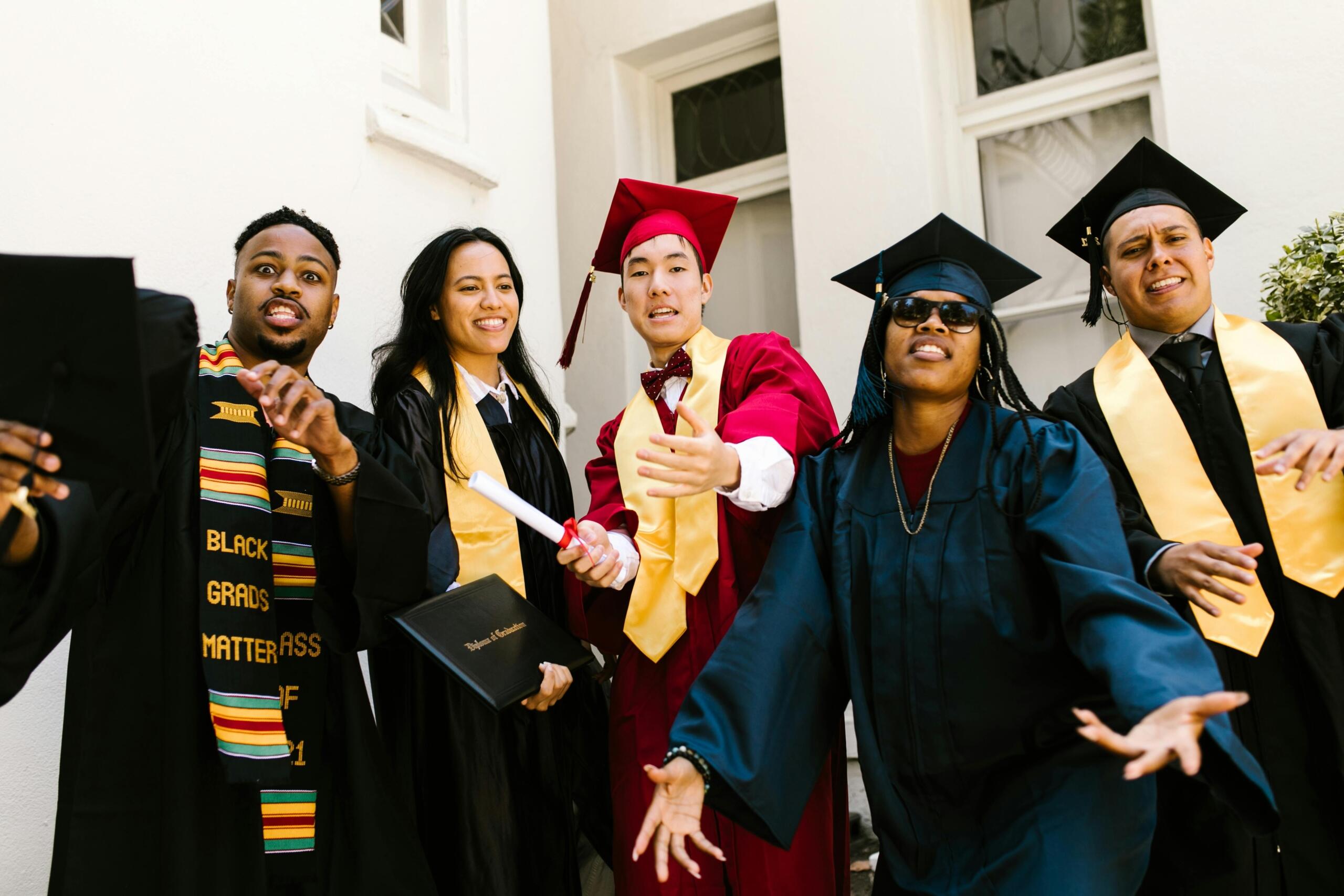 university students on graduation day.