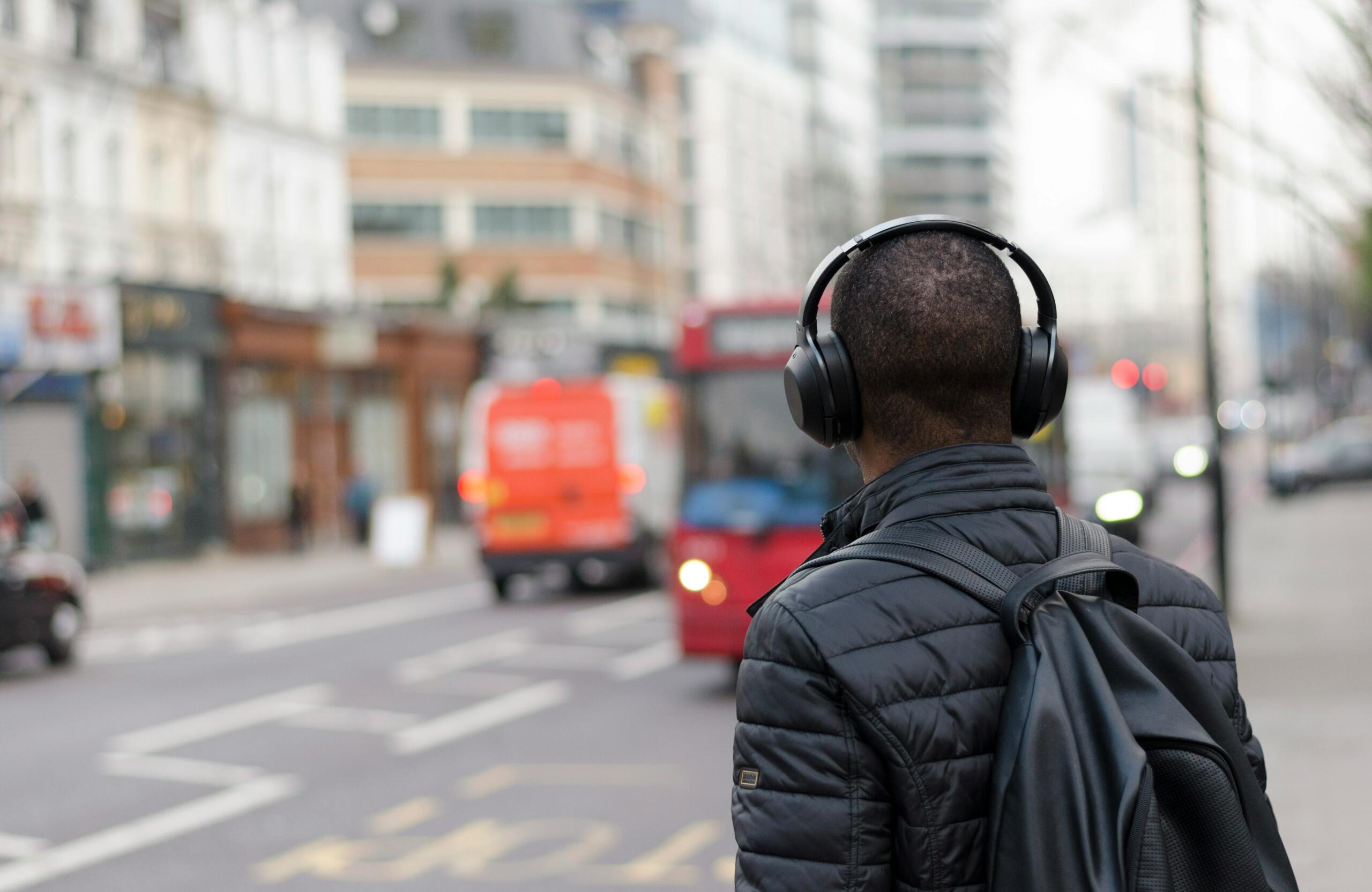 Boy listening to music