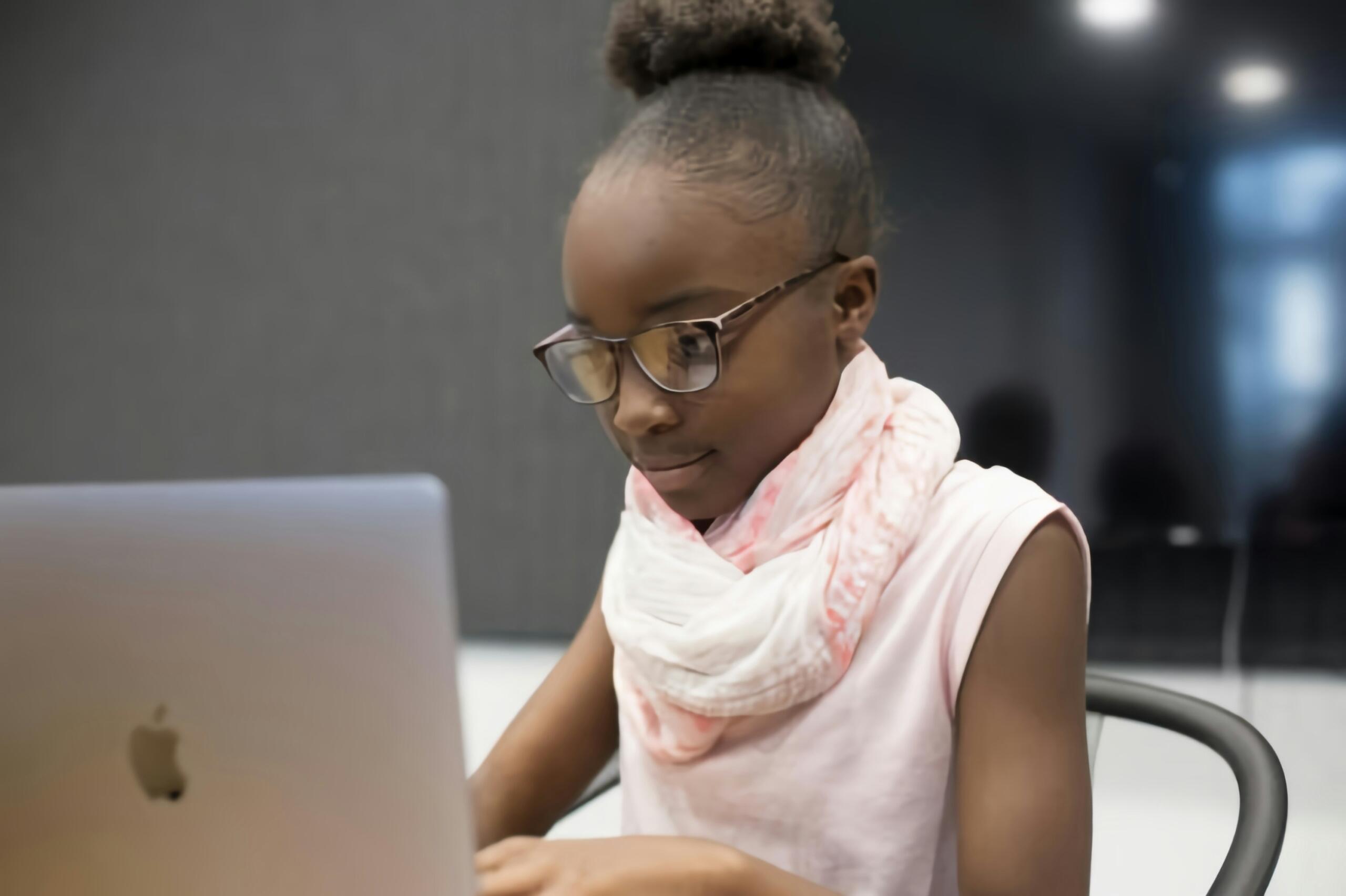 A learner engaged online. 