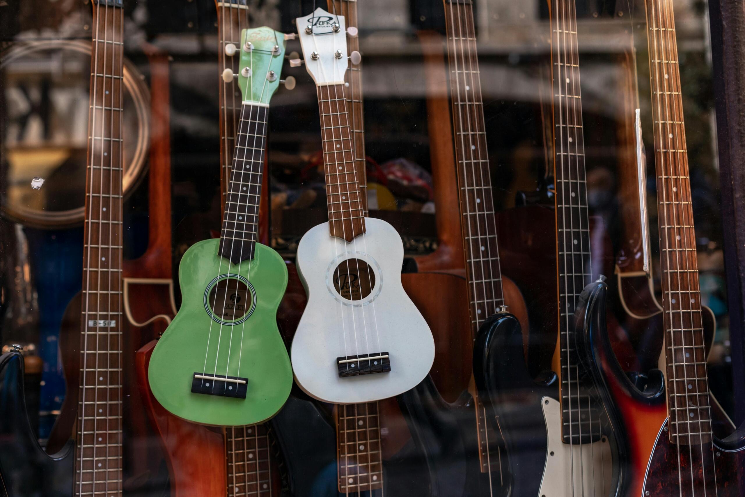 Guitars in a retail space
