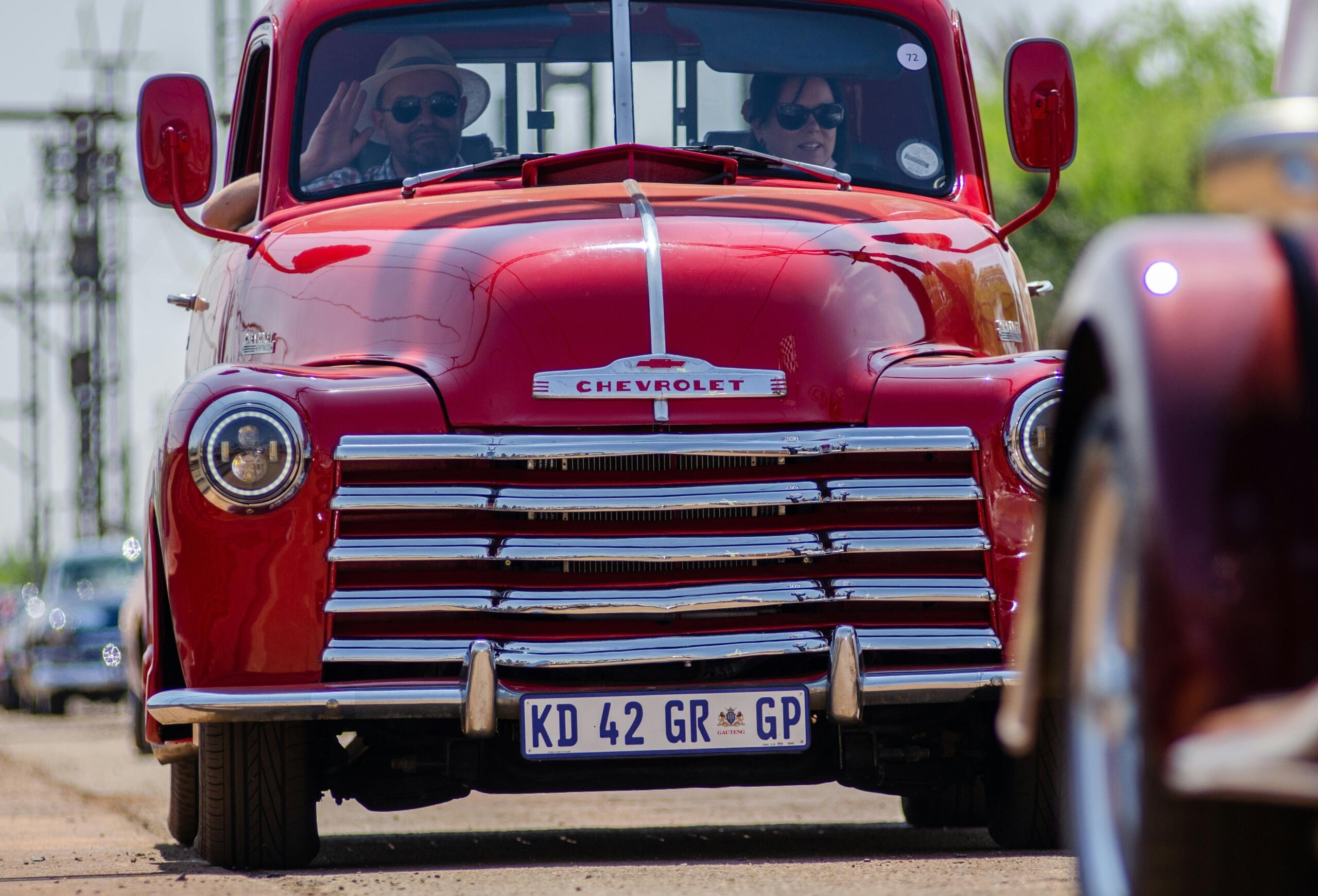 A number plate on a vintage truck. 