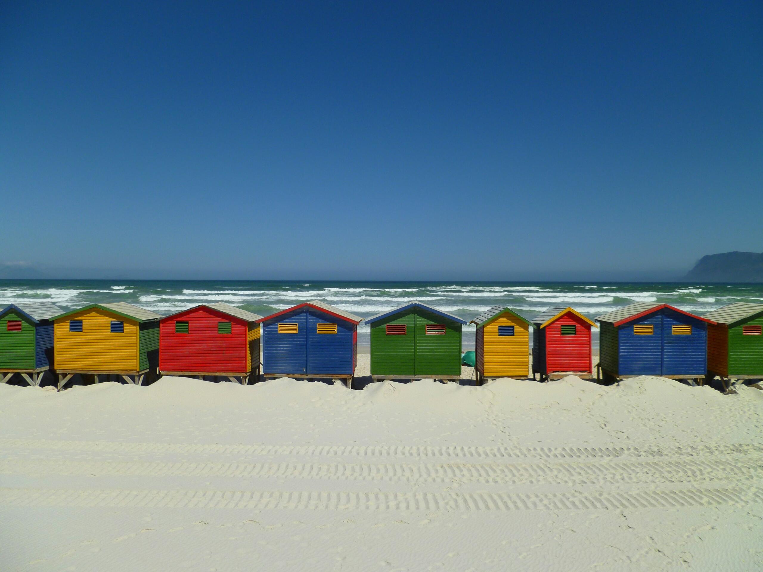 The colourful beach huts at Muizenberg