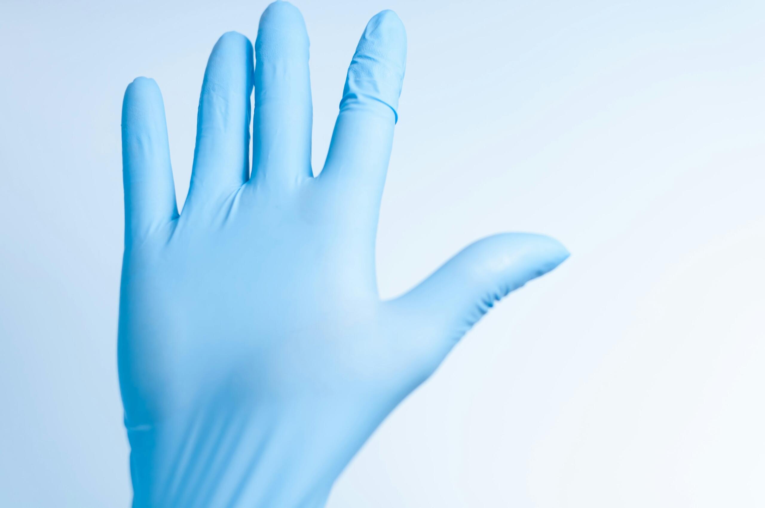 A blue medical glove