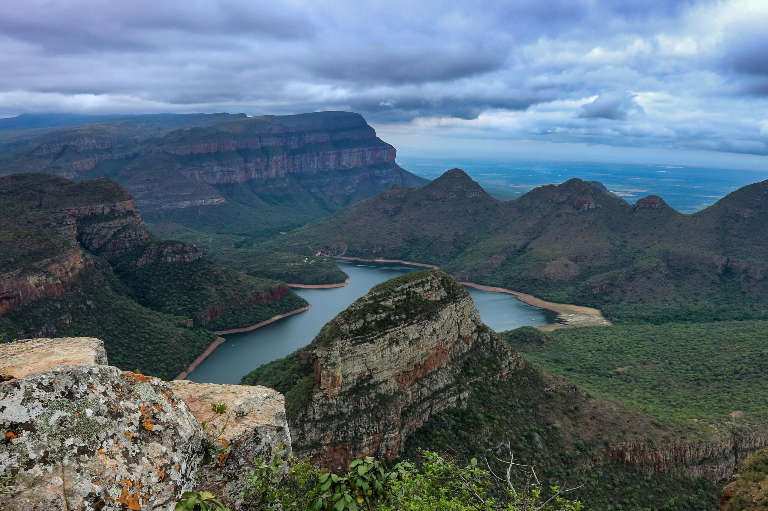 An aerial view of the Blyde River Canyon