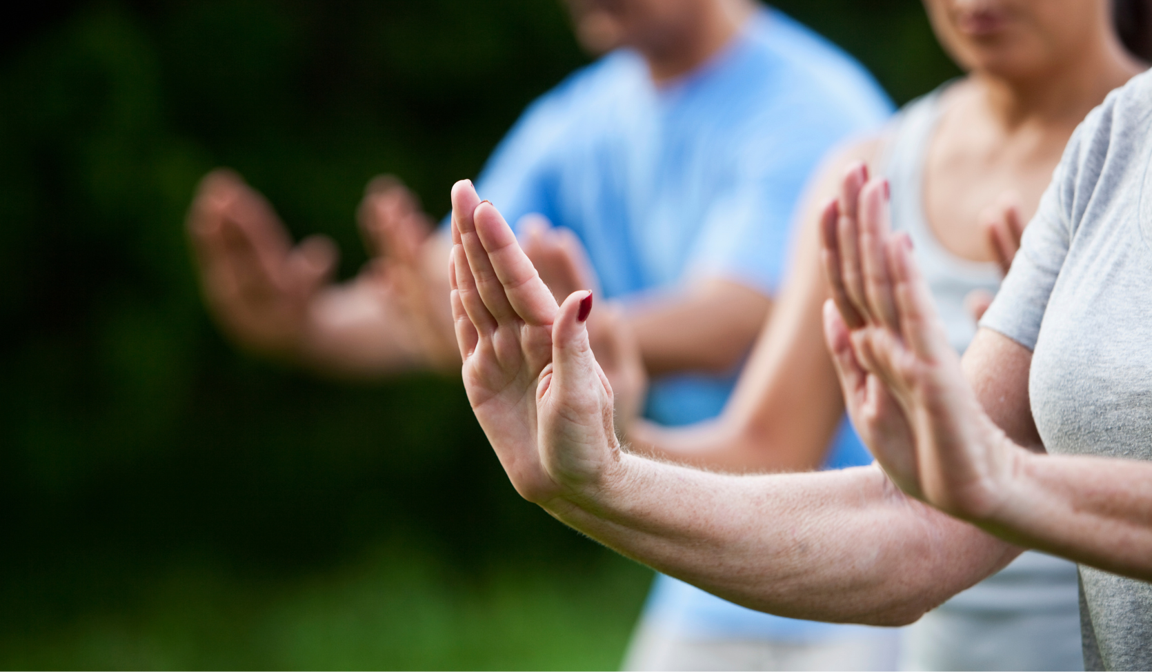 An image of hands in a Tai Chi movement.