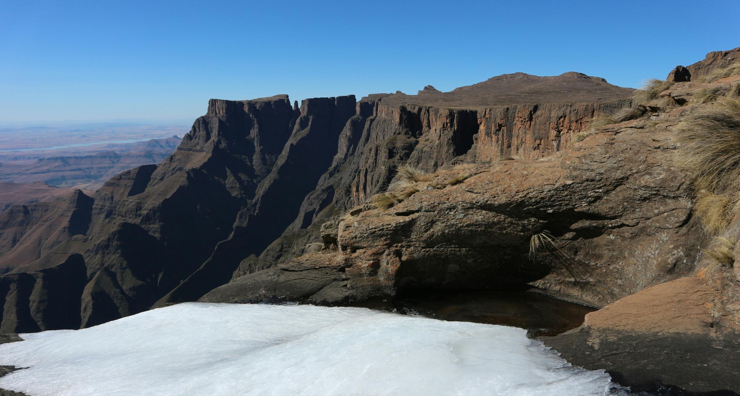 An image of iced Tugela Falls in KwaZulu Natal.