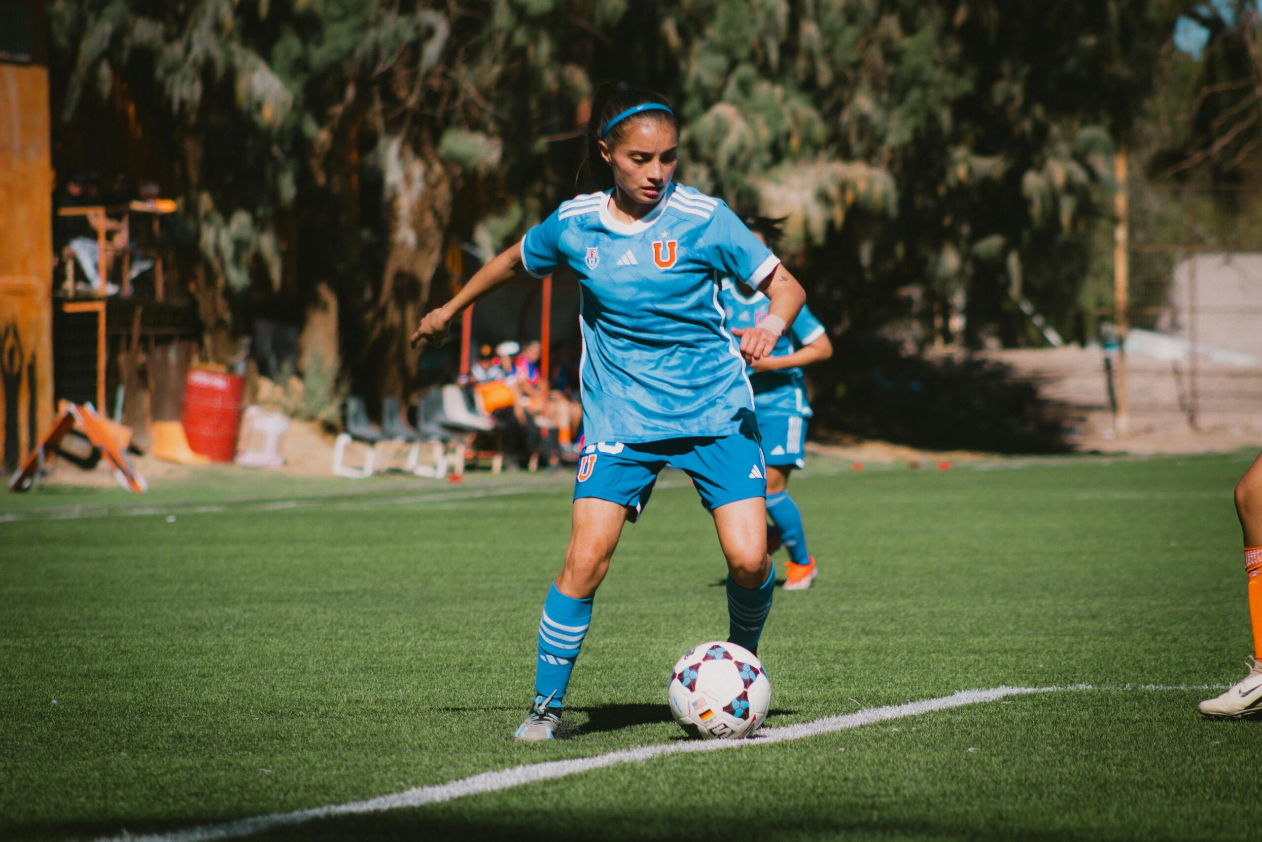 A young female soccer player 