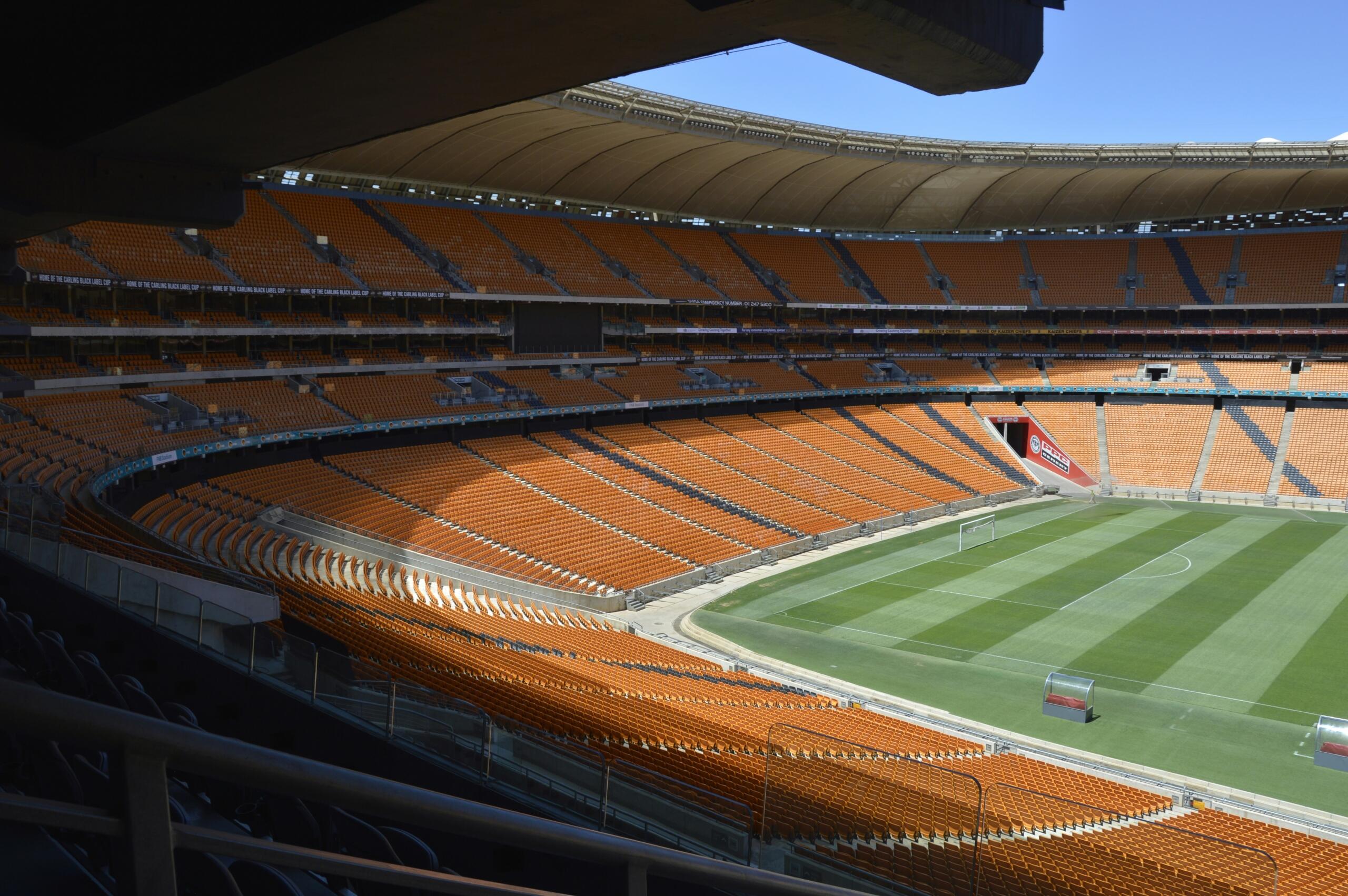 An image of the FNB Stadium, Soccer City, Johannesburg.