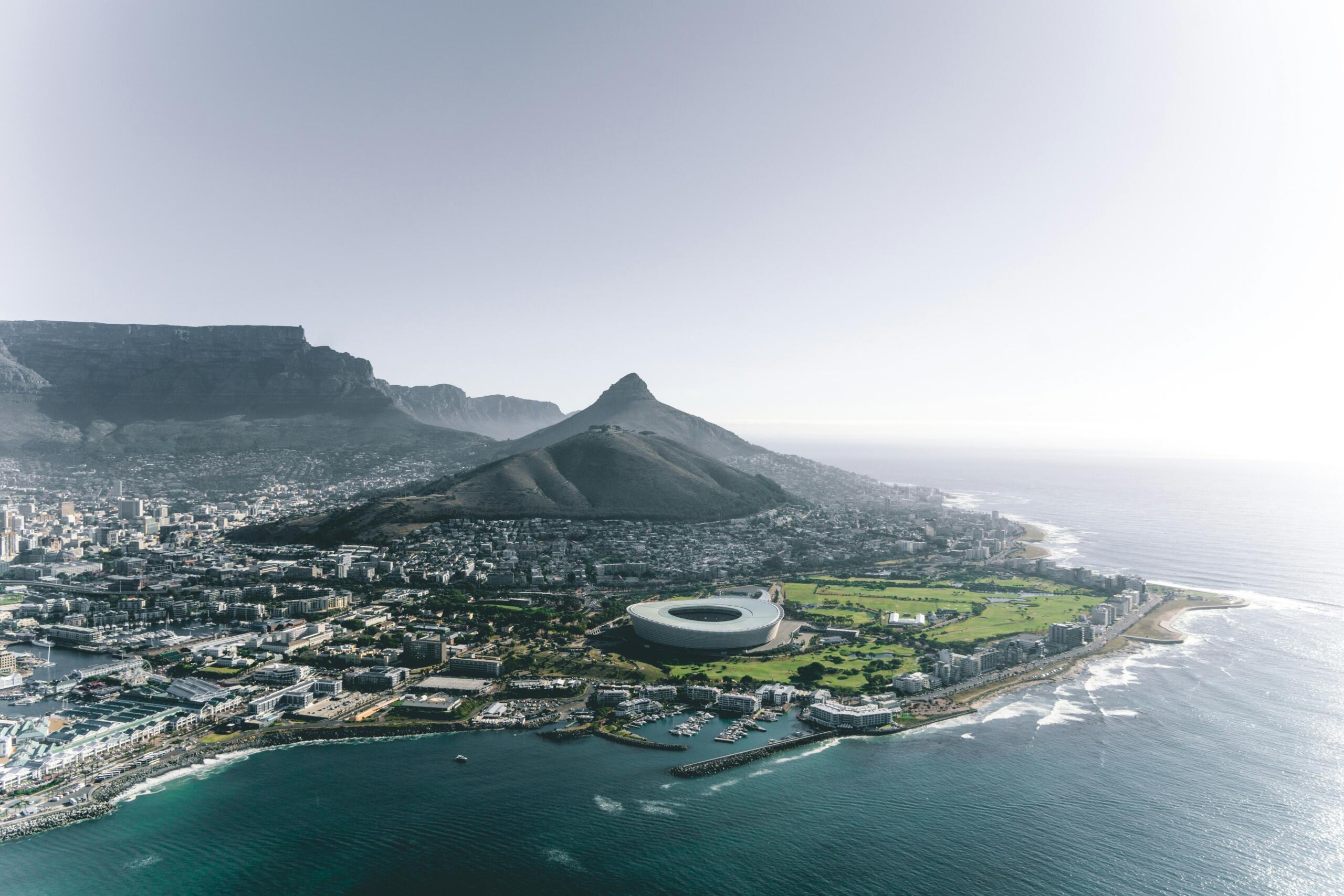 An aerial view of Cape Town stadium