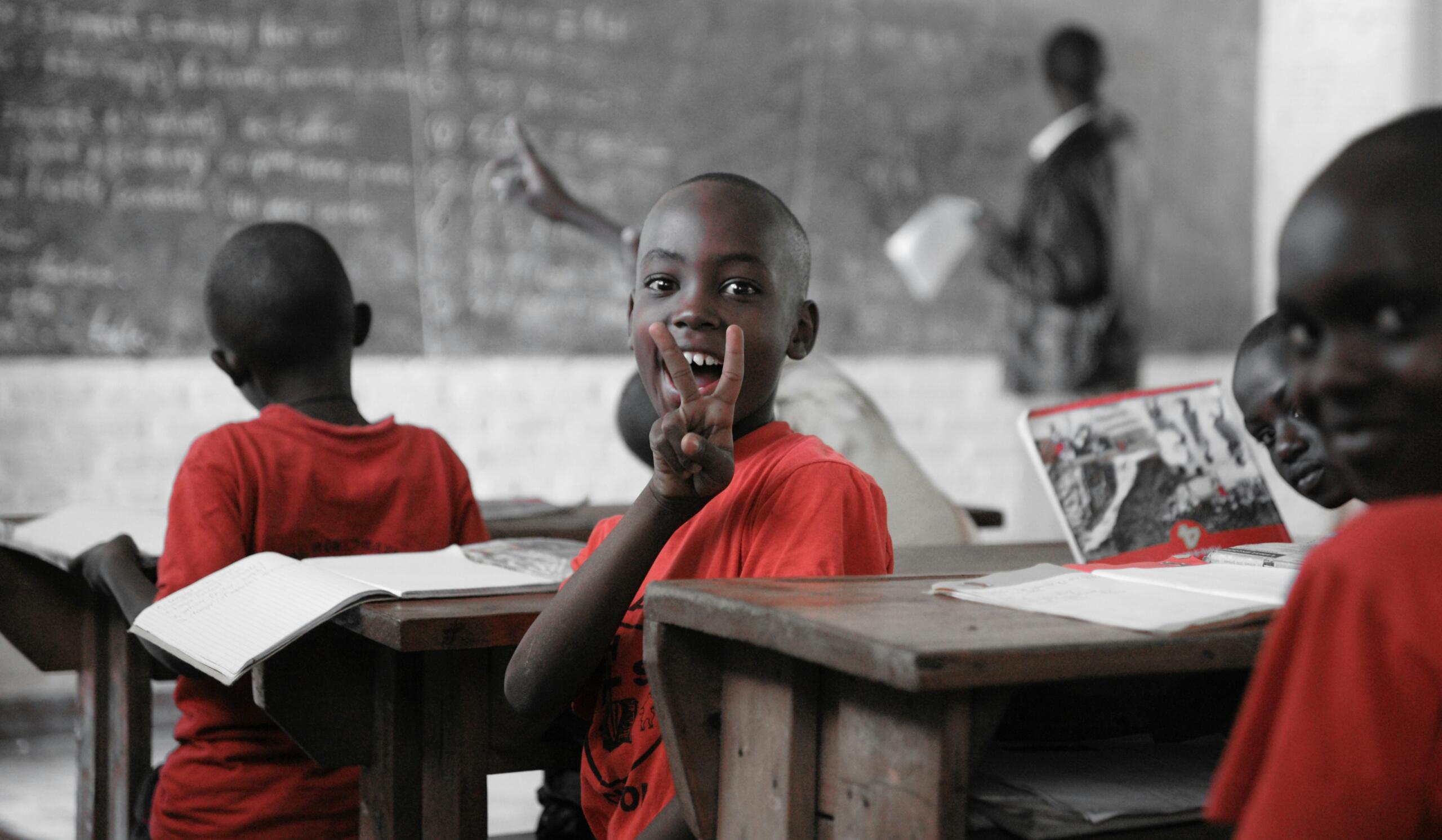 An image of a child in class.