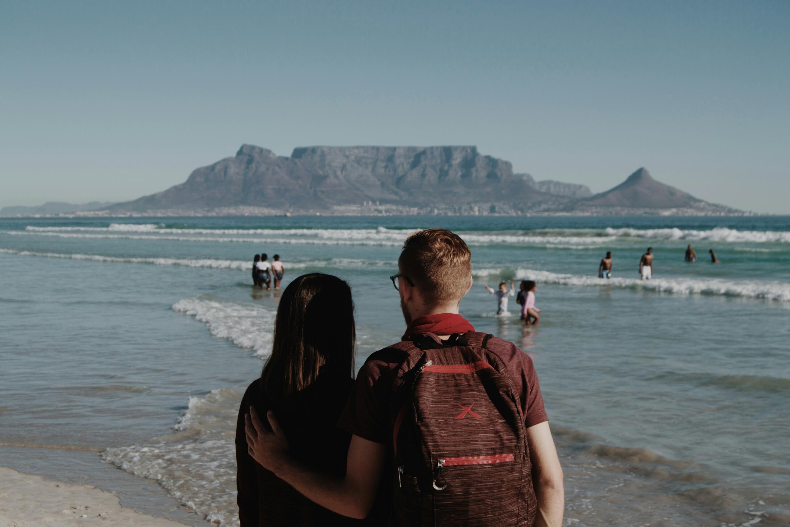 An image of a couple enjoying the view of Table Mountain.