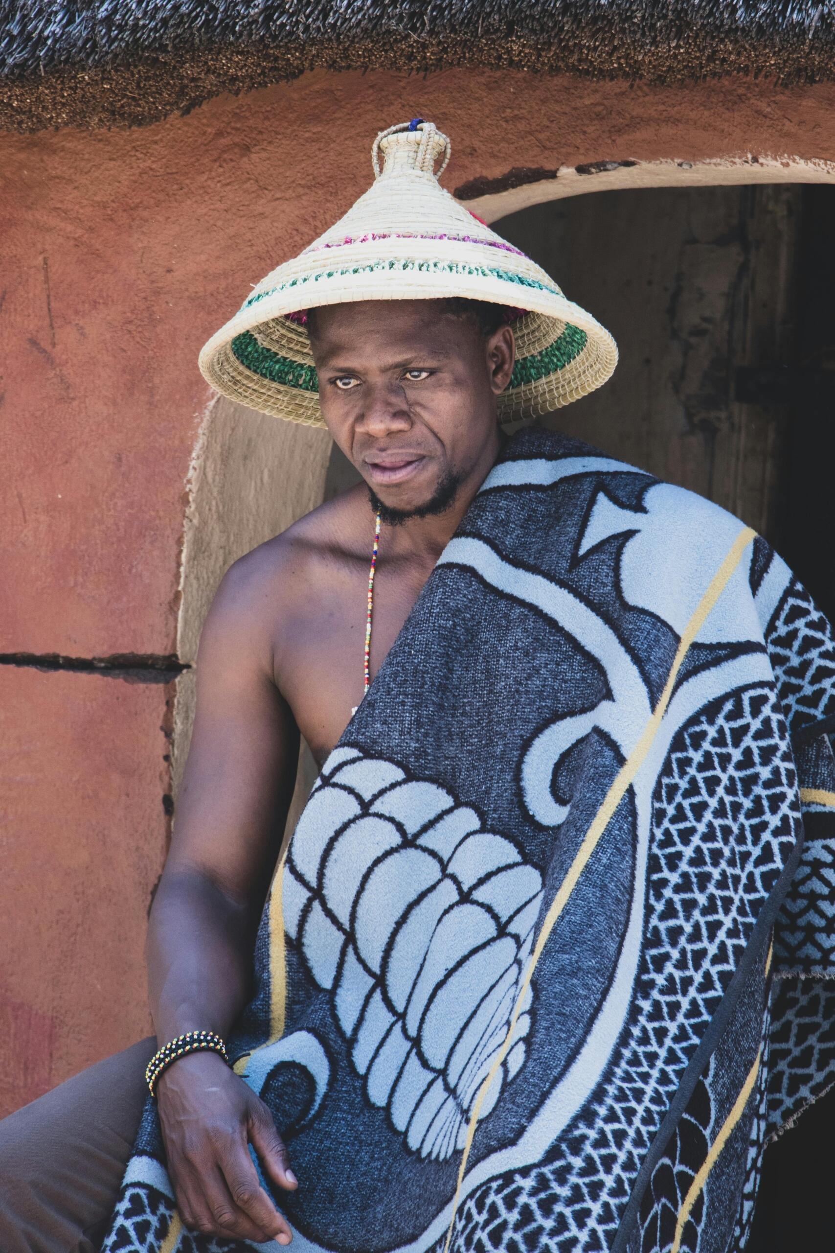 A Sotho man in traditional dress. 