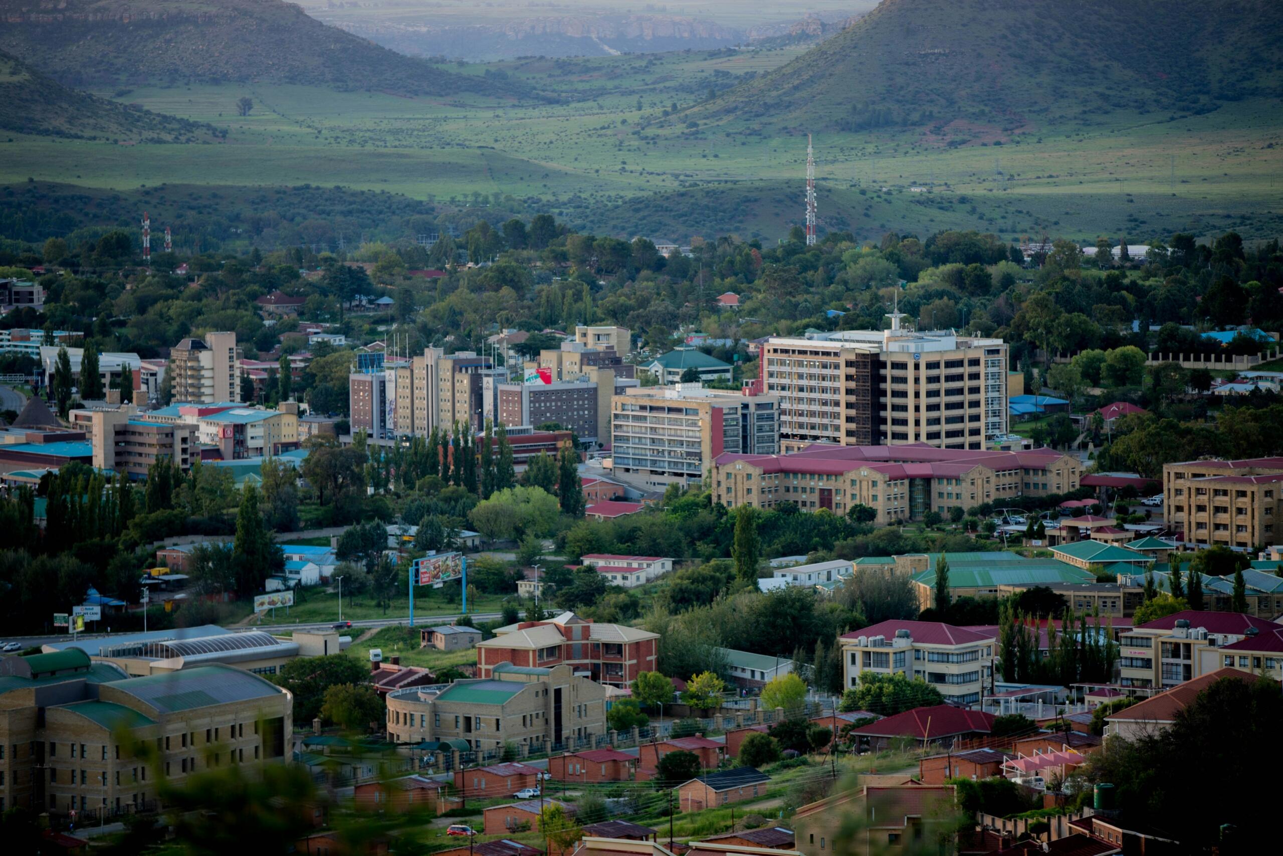 An aerial shot of Maseru, Lesotho