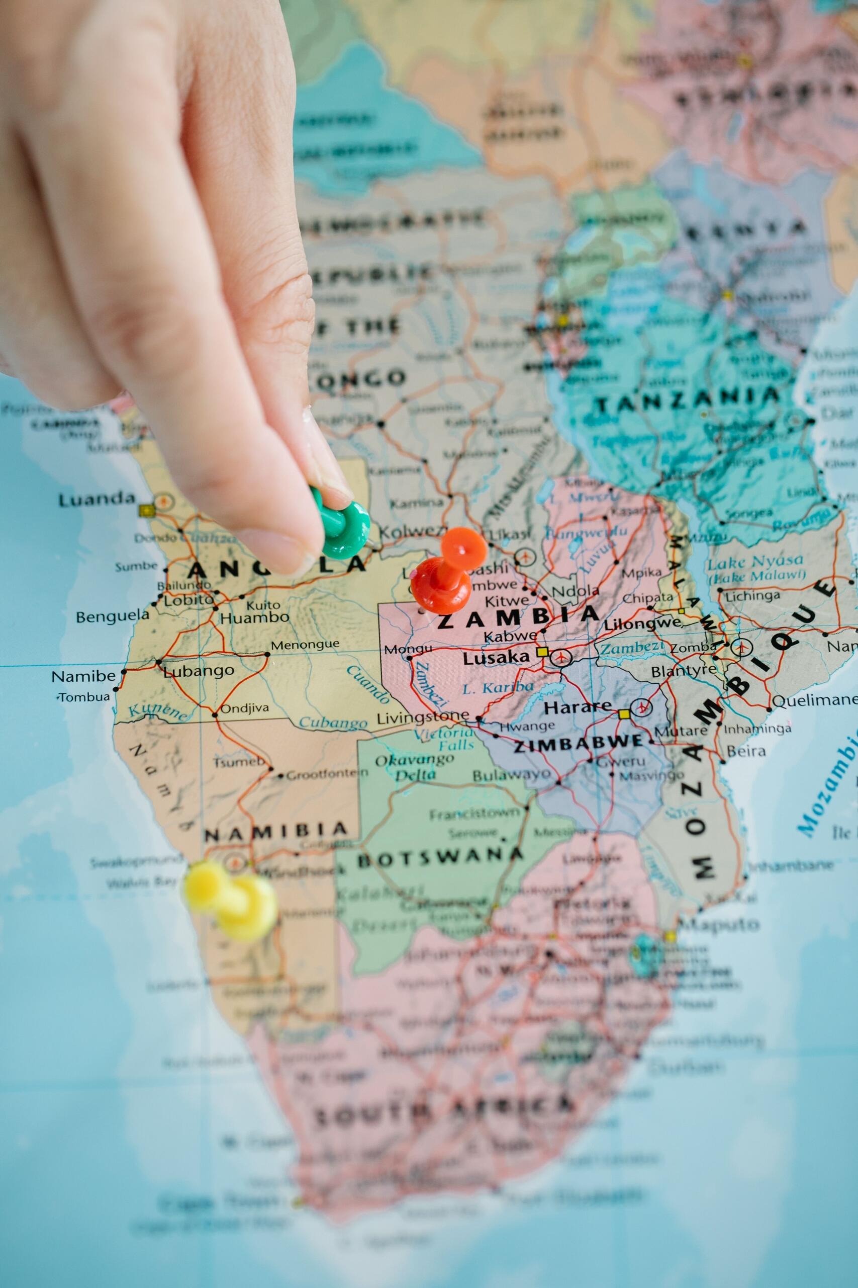 An image of a map of Southern Africa.