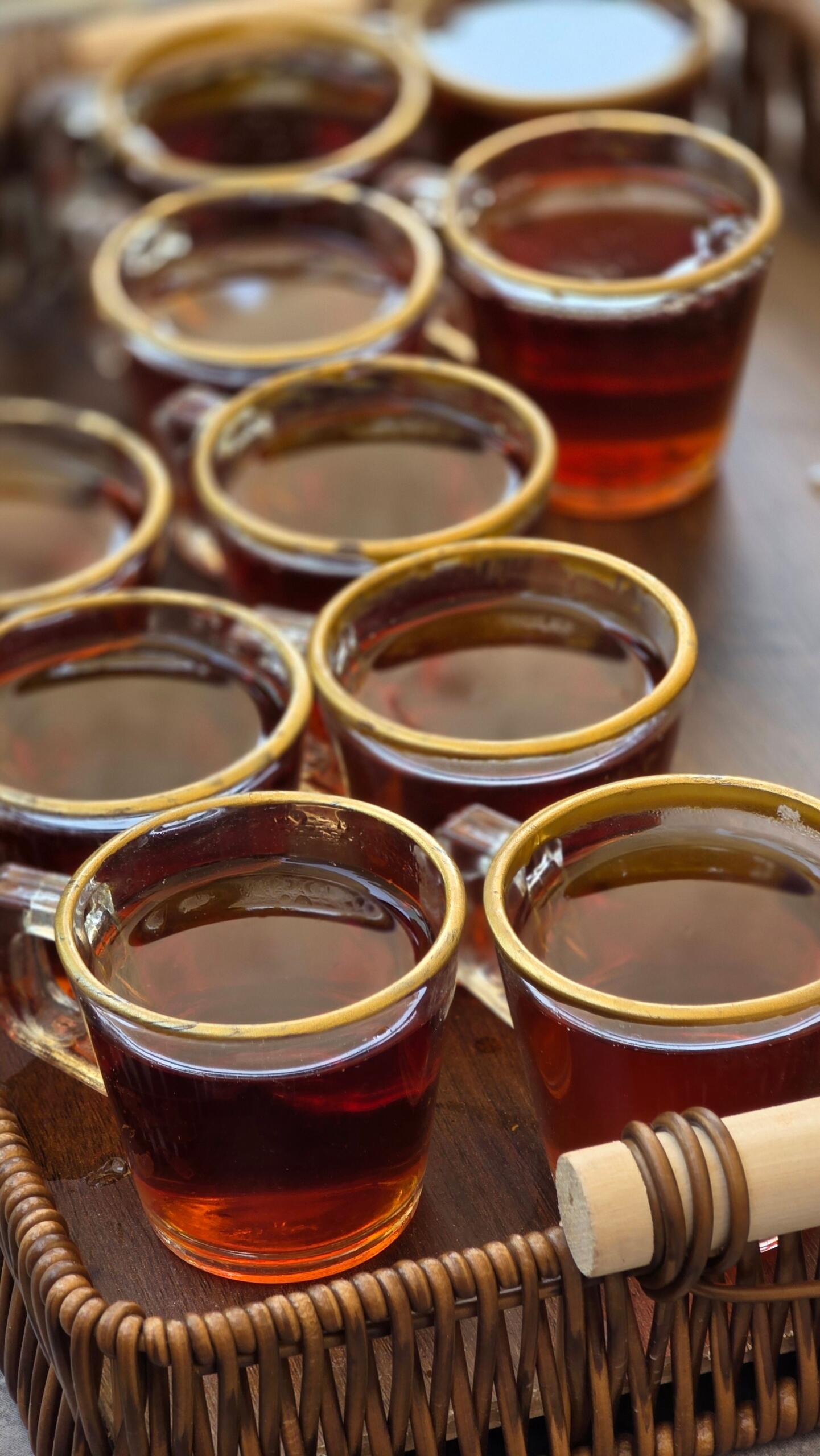 An image of glass cups of tea.
