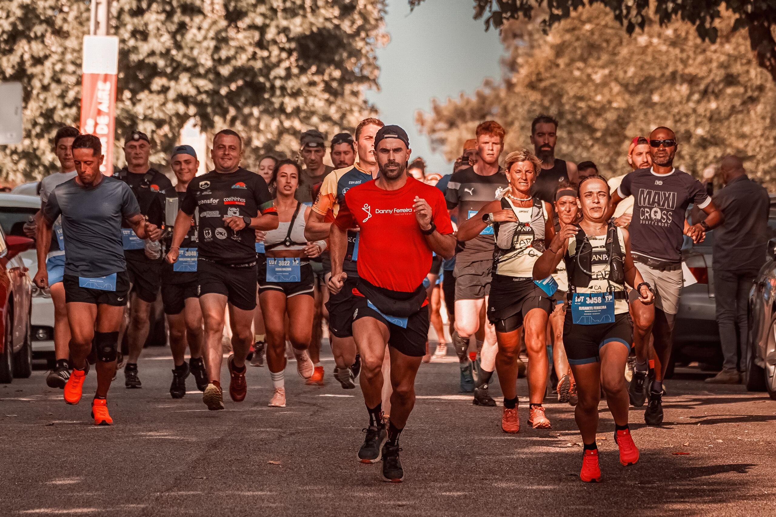 A group of runners participate in an event.