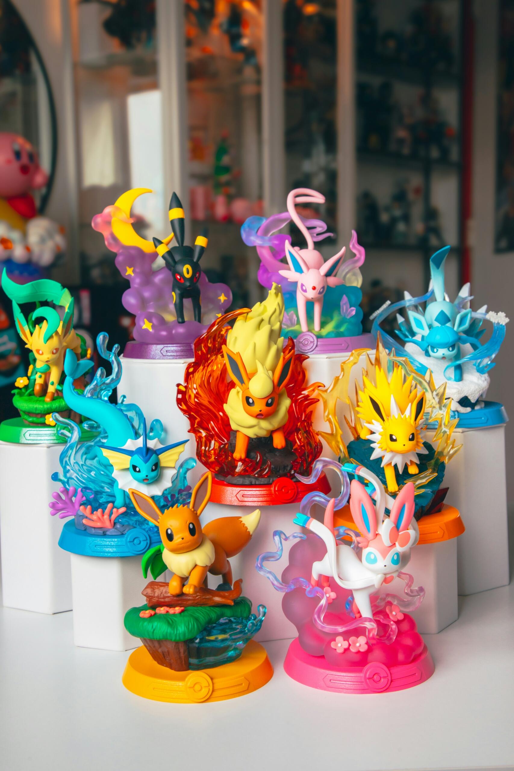 An image of a bright collection of Pokémon characters.