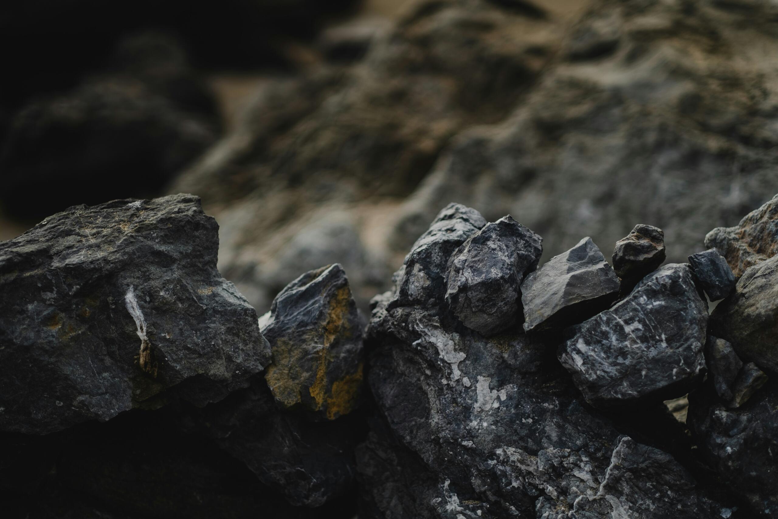 Rocks containing high concentrations of metals