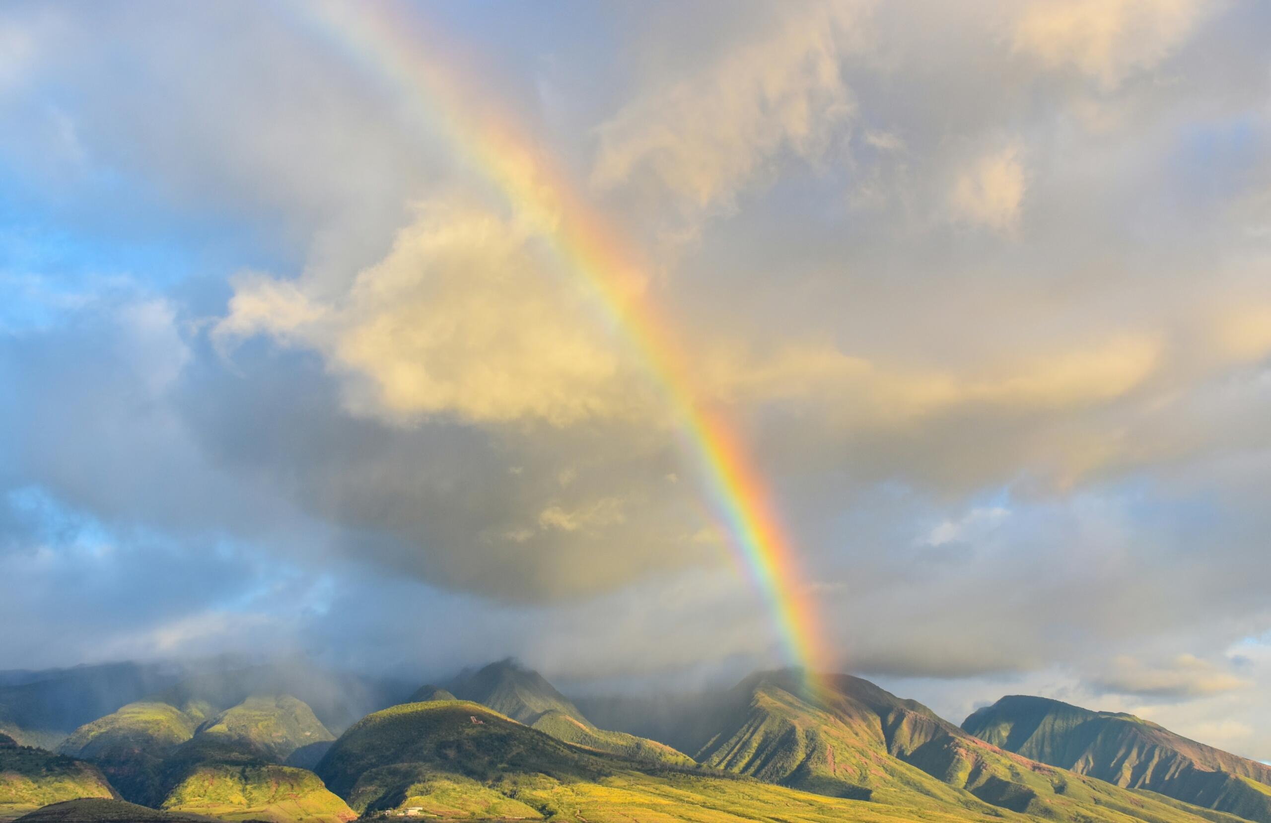 A rainbow in the sky