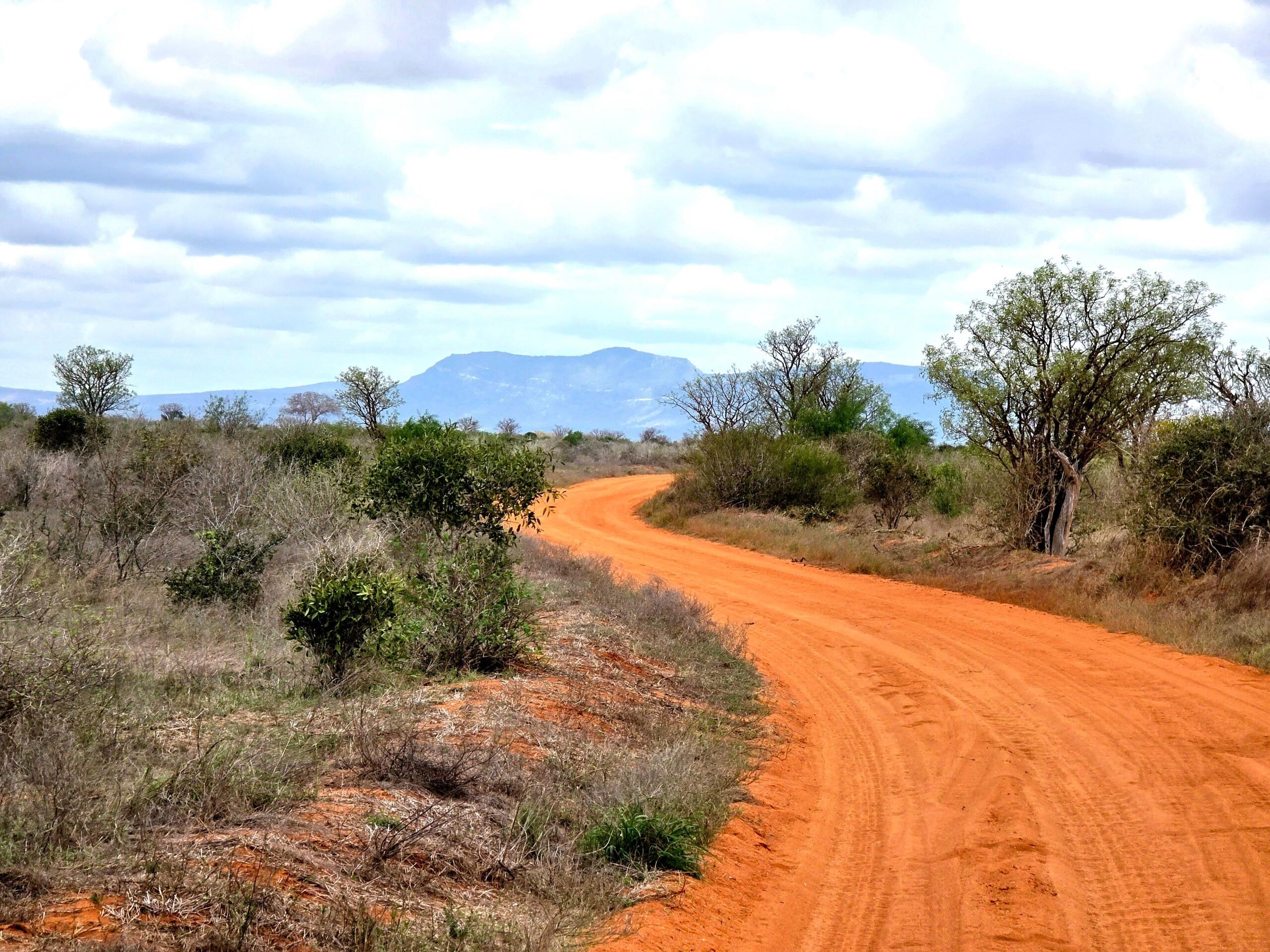 An image of a dusty, red-earthed road in South Africa.