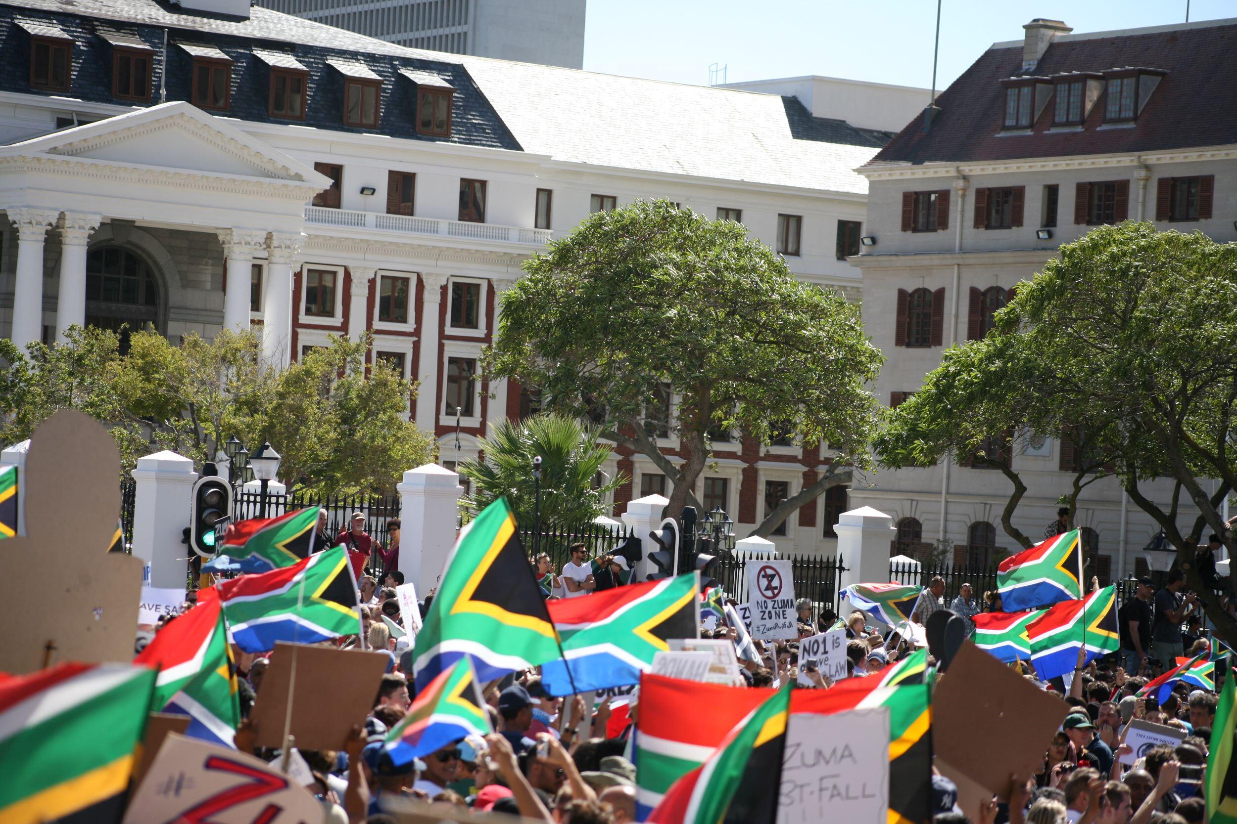 A protest outside of the Houses of Parliament in Cape Town.